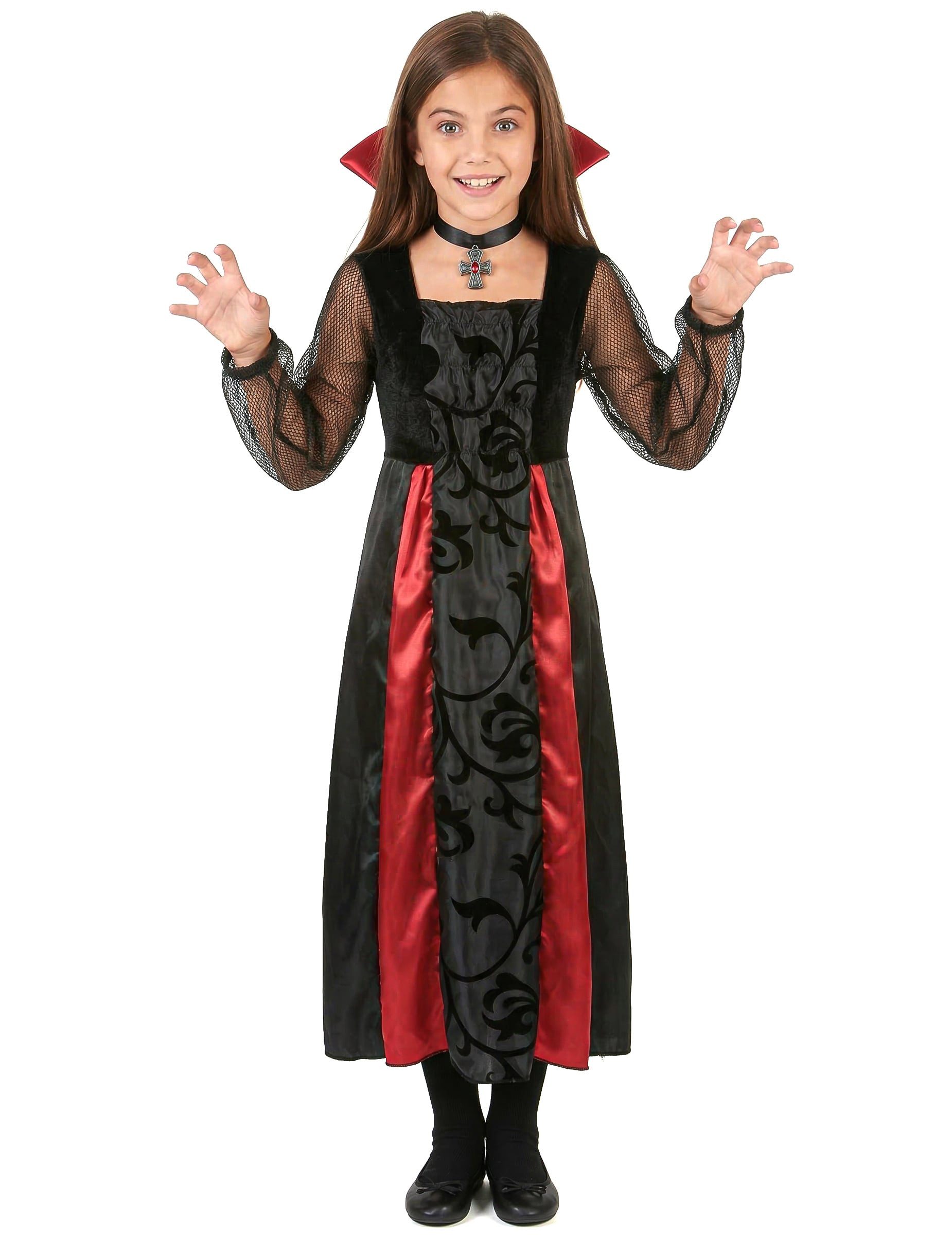 Kostüm Süsse Vampirin Kinder-Kostüm schwarz-rot