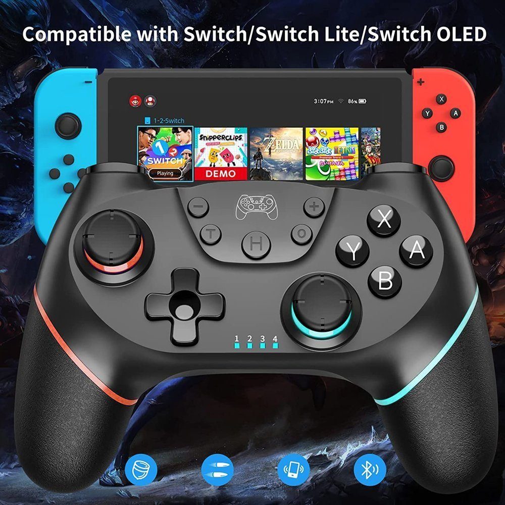 Blau-Rot Controller Haiaveng und Nintendo Gamepad PC Switch/ die Dual-Motor-Vibrationsfunktion) (Gyroskopachsenfunktion für