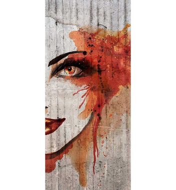 MyMaxxi Dekorationsfolie Türtapete Graffiti Gesicht Türbild Türaufkleber Folie