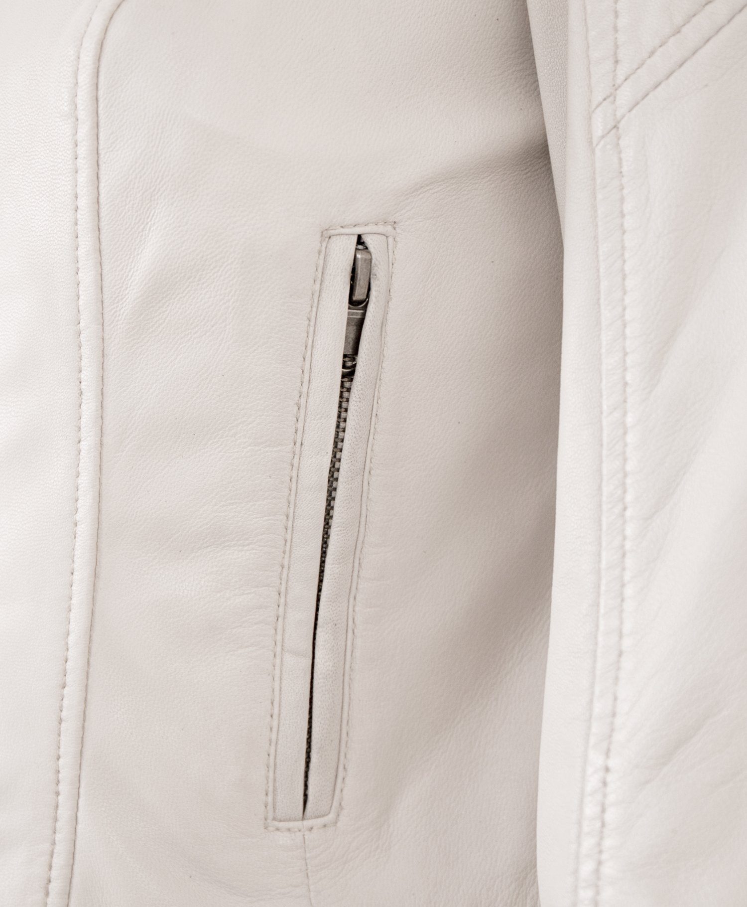 Jilani Lederjacke Lulal Jilani - Damen Lederjacke Kurzjacke Lammnappa weiß