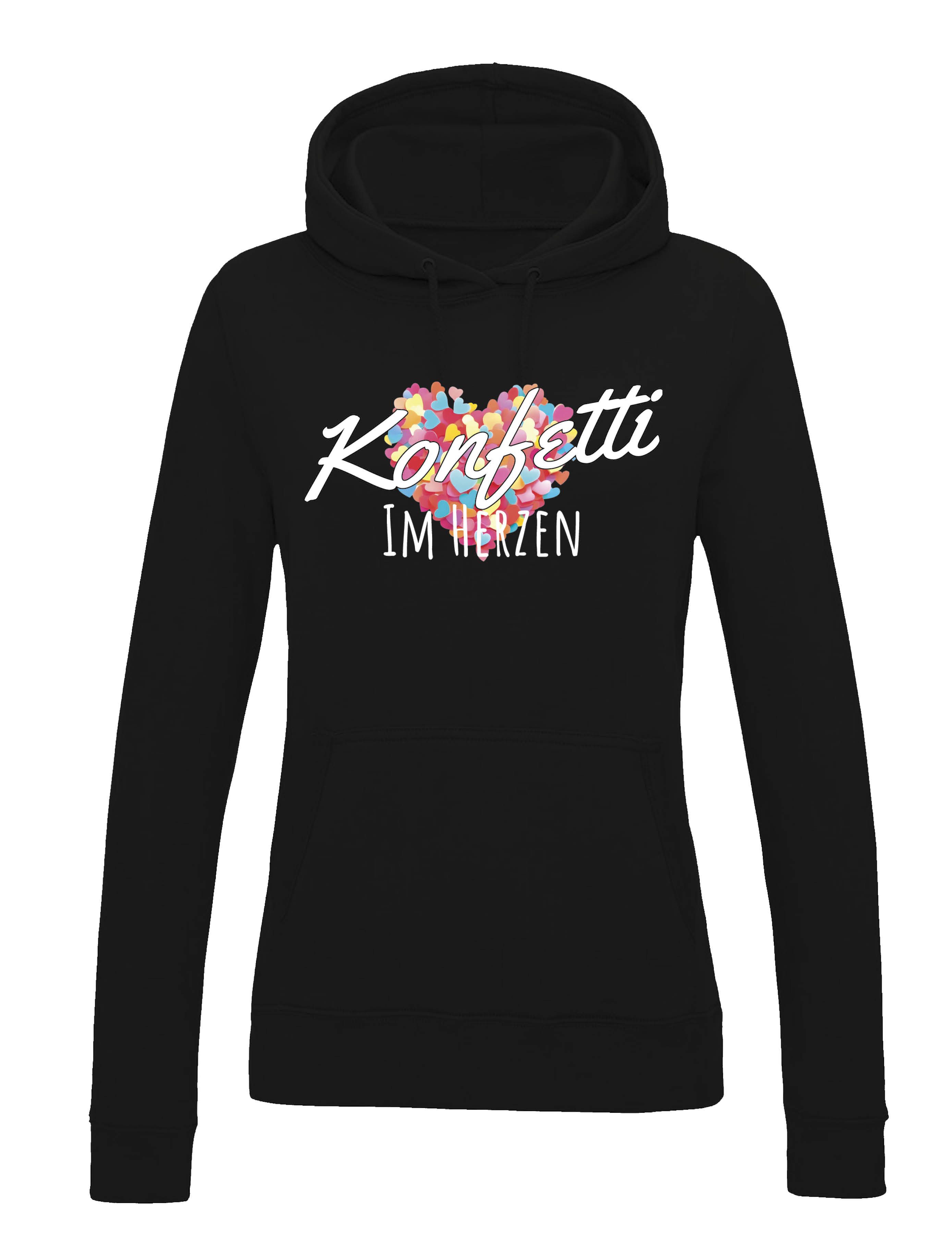 Youth Designz Kapuzenpullover "Konfetti im Herz" Damen Hoodie Pullover Statement Frauen Geschenk mit witzigen Fun-Print für Frauen als Geschenk