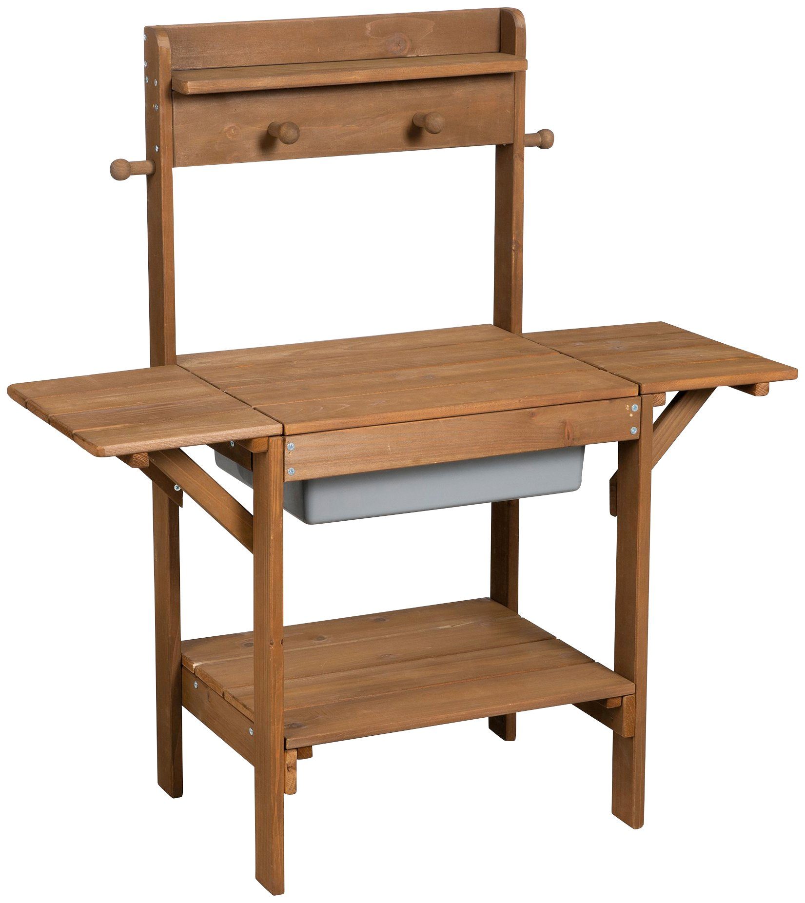 roba® Outdoor-Spielküche Matschküche MIDI Holz, Kunststoff, braun