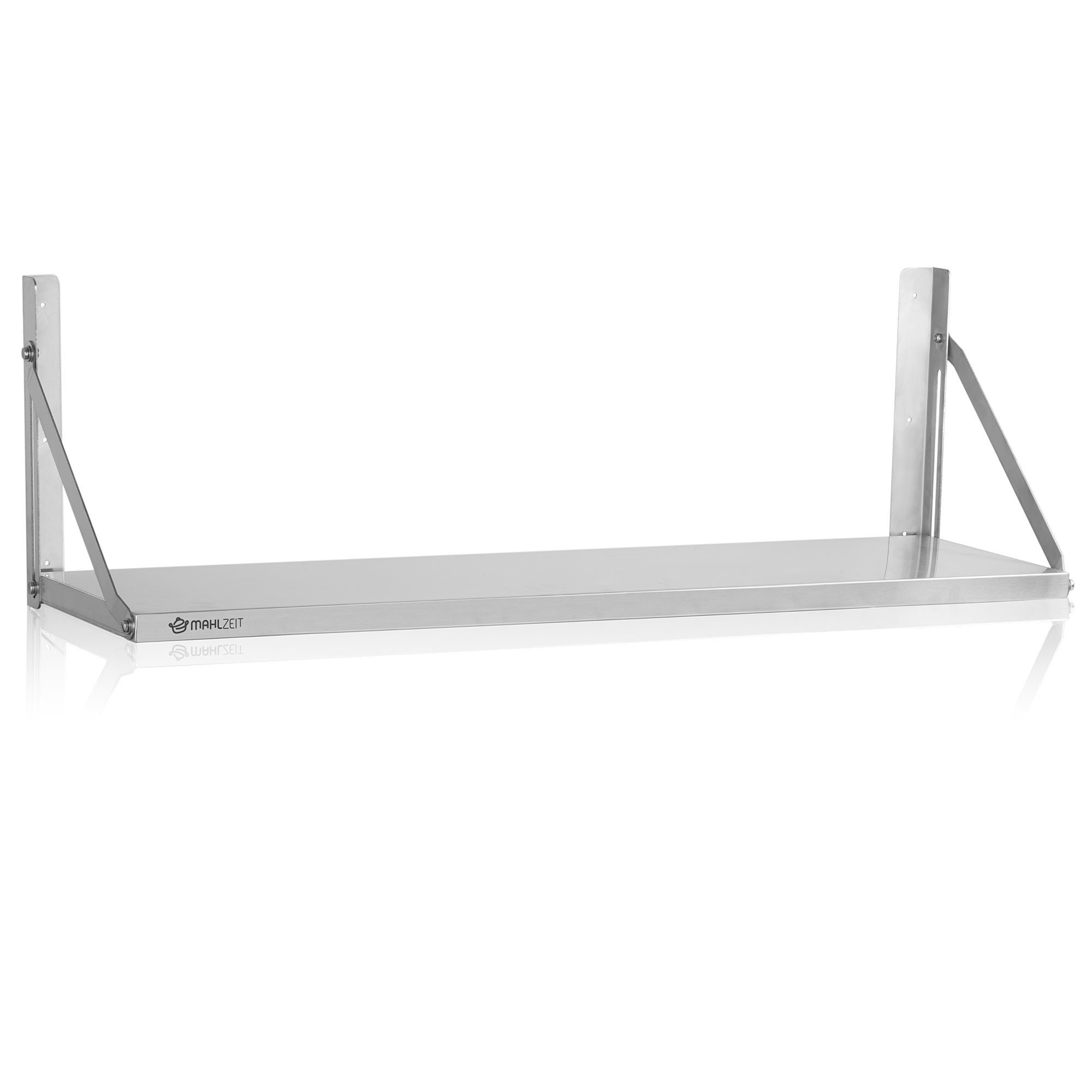 Küchenregal Edelstahl Wandregal, 100 x 30 cm, Silber, Klappbares Regal, Wandboard