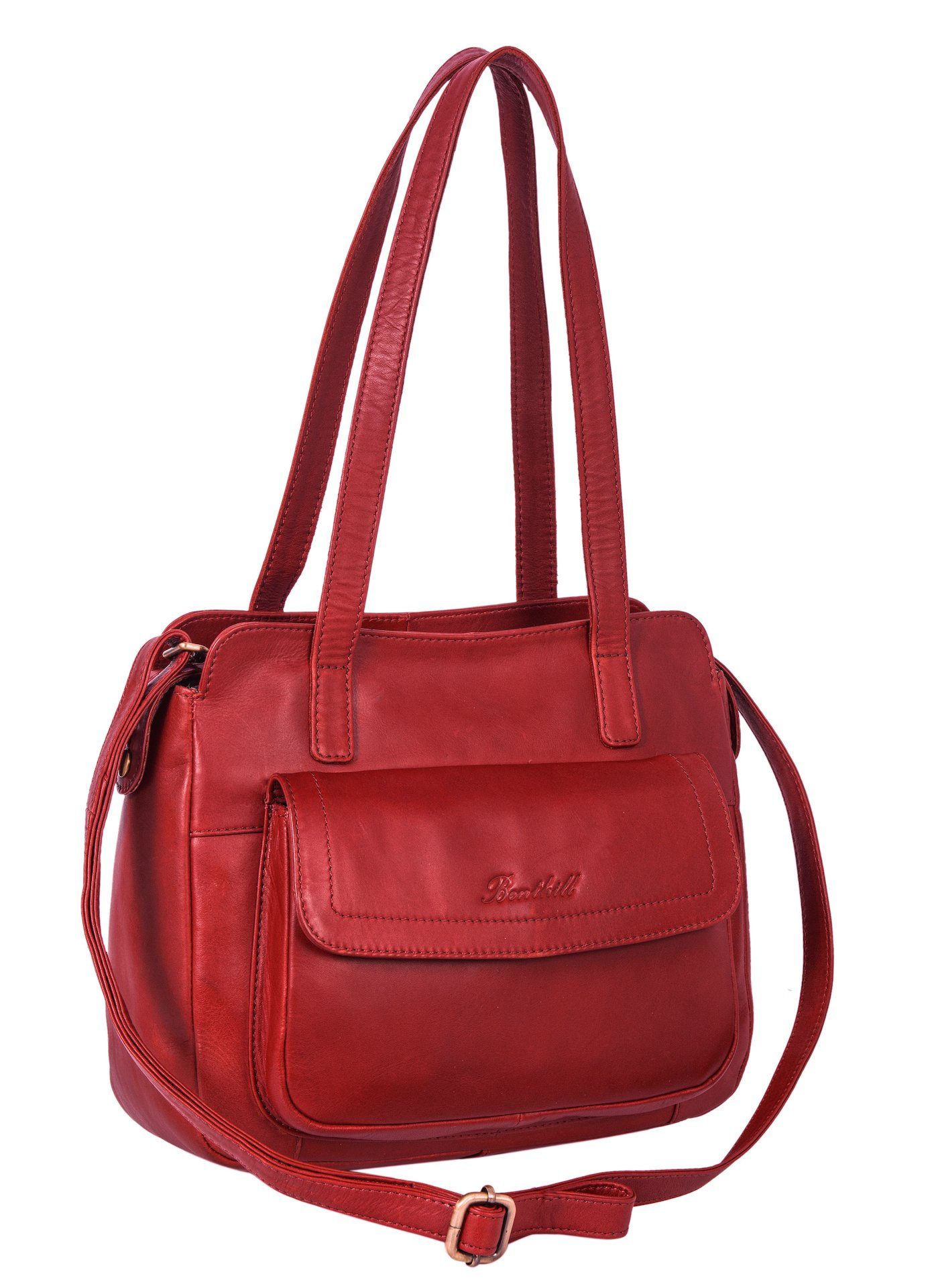 Benthill Handtasche Damen Echt Leder Henkeltasche Umhängegurt Vintage Tasch günstig online kaufen