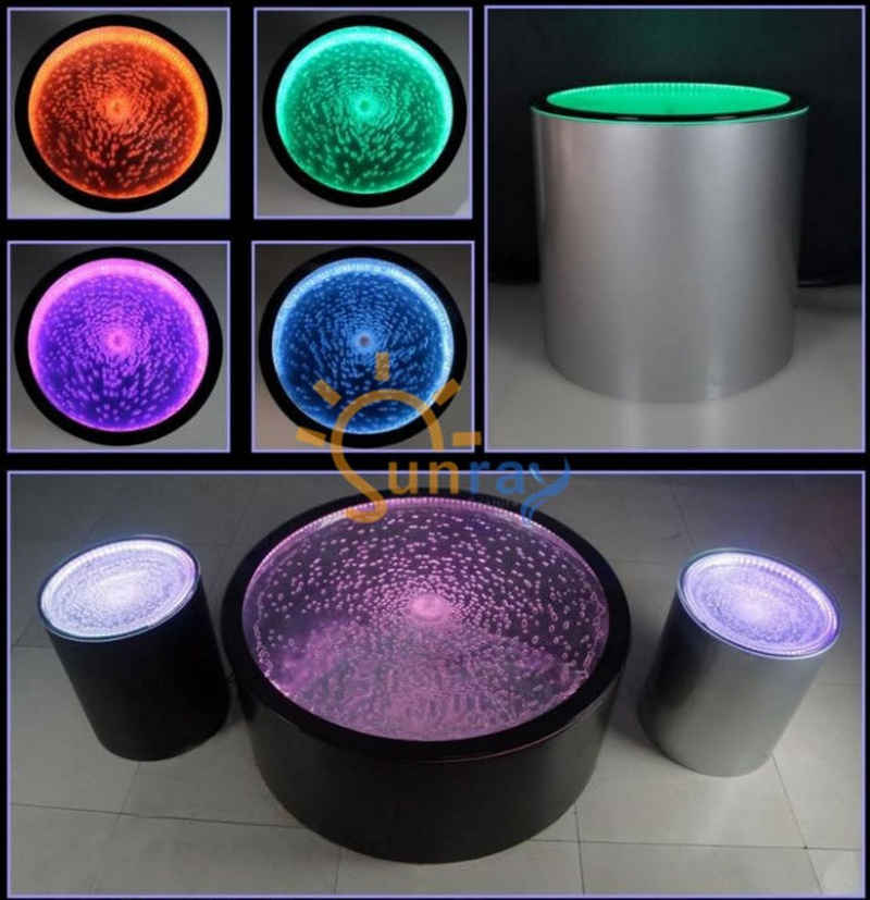 JVmoebel Couchtisch Water Design Tisch Couchtisch Wasser Säulen Tische LED Beleuchtet, Made In Europe