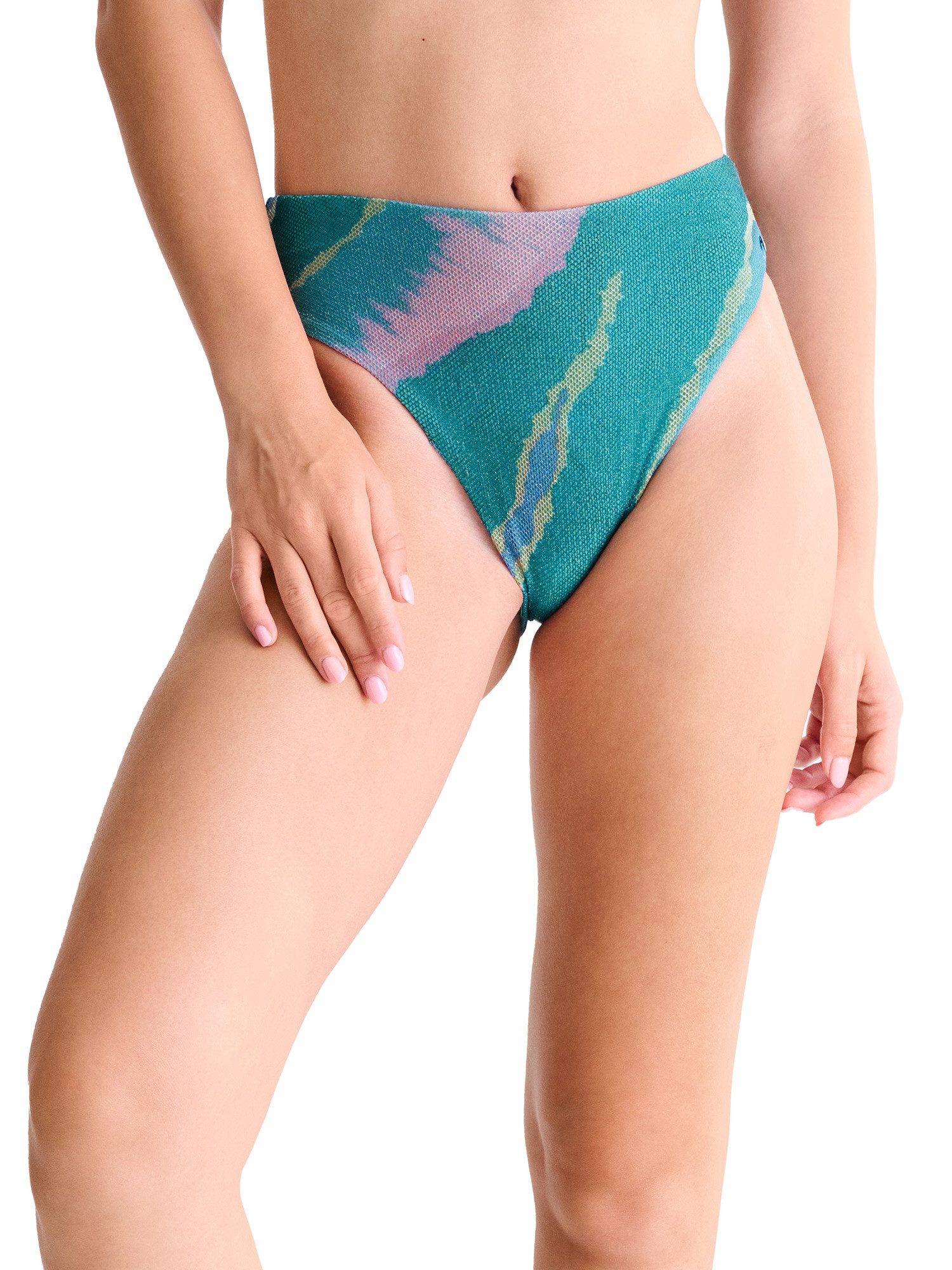 Lisca Bikini-Hose Bikini-Slip high-waist Atlantida (Stück, 1-St) taillenhohe Schnittform, Shimmer-Effekt & Netz Stoff