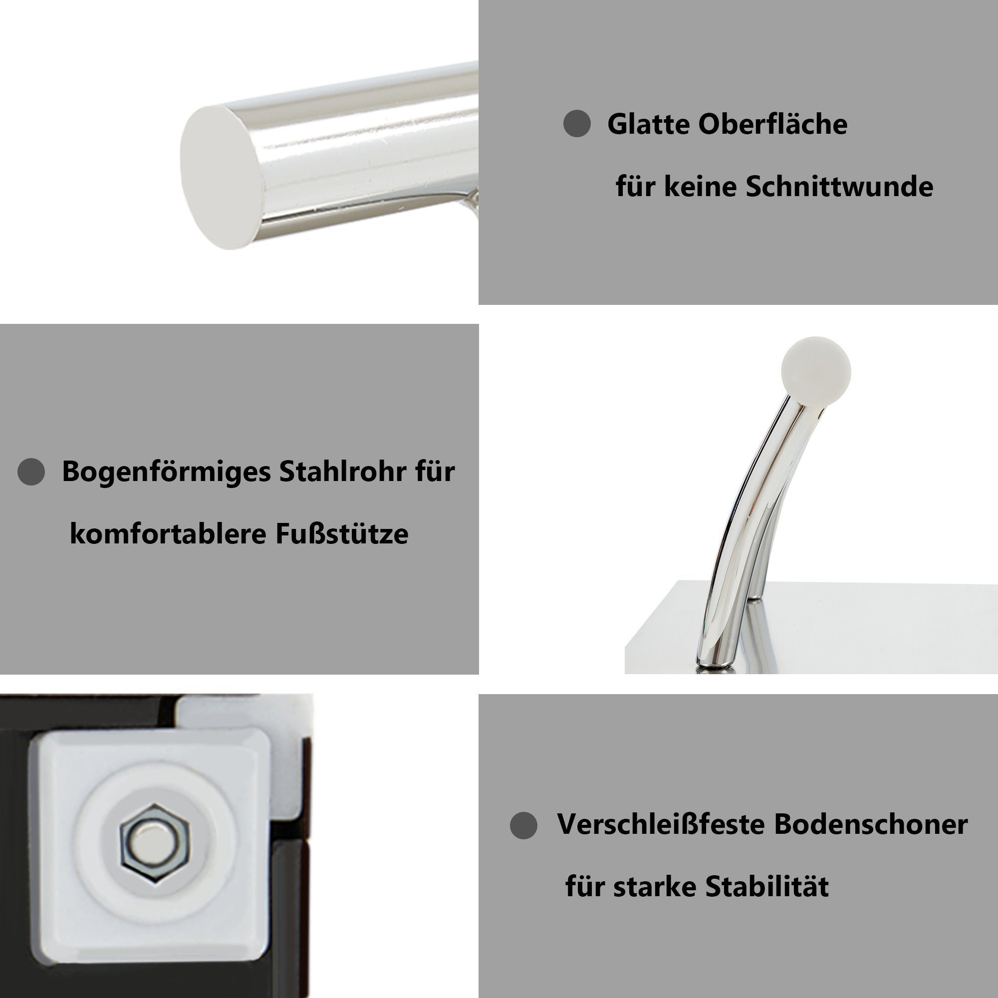Barberpub Fußstütze Barberpub Edelstahl Fußstütze Friseurfußstütze mobile Fußpedal FT001 – Bild 4 von 5