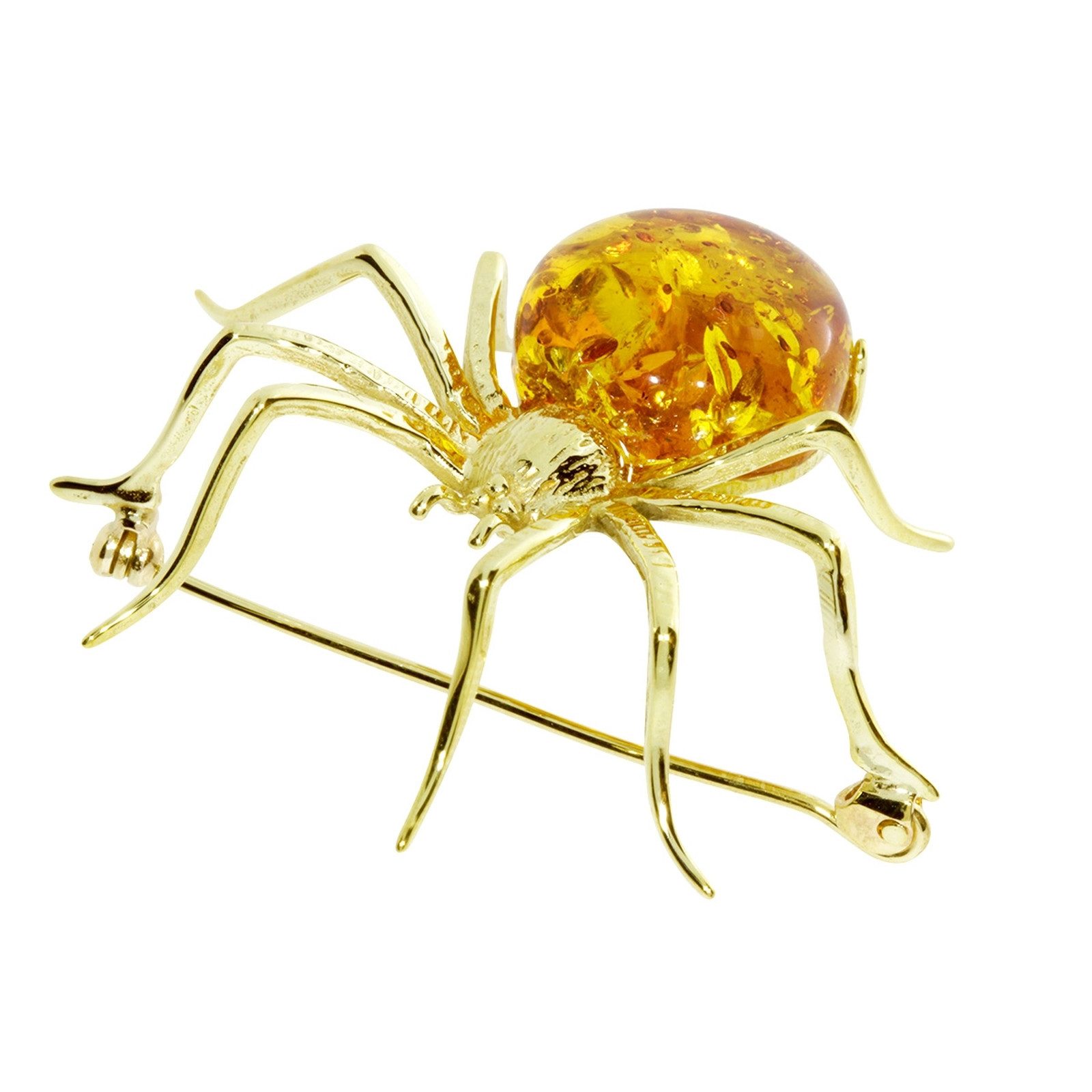 Brosche Ostsee-Schmuck Brosche Spinne 48 x 40 mm