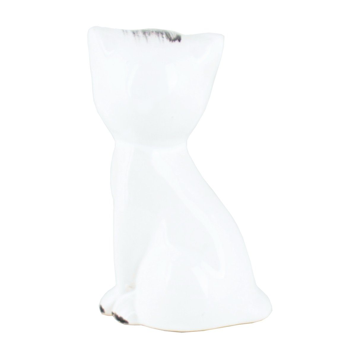 Gartenfigur H, weiß (Stück) sitzend ca glänzend 14cm Keramik-Katze Tangoo Tangoo