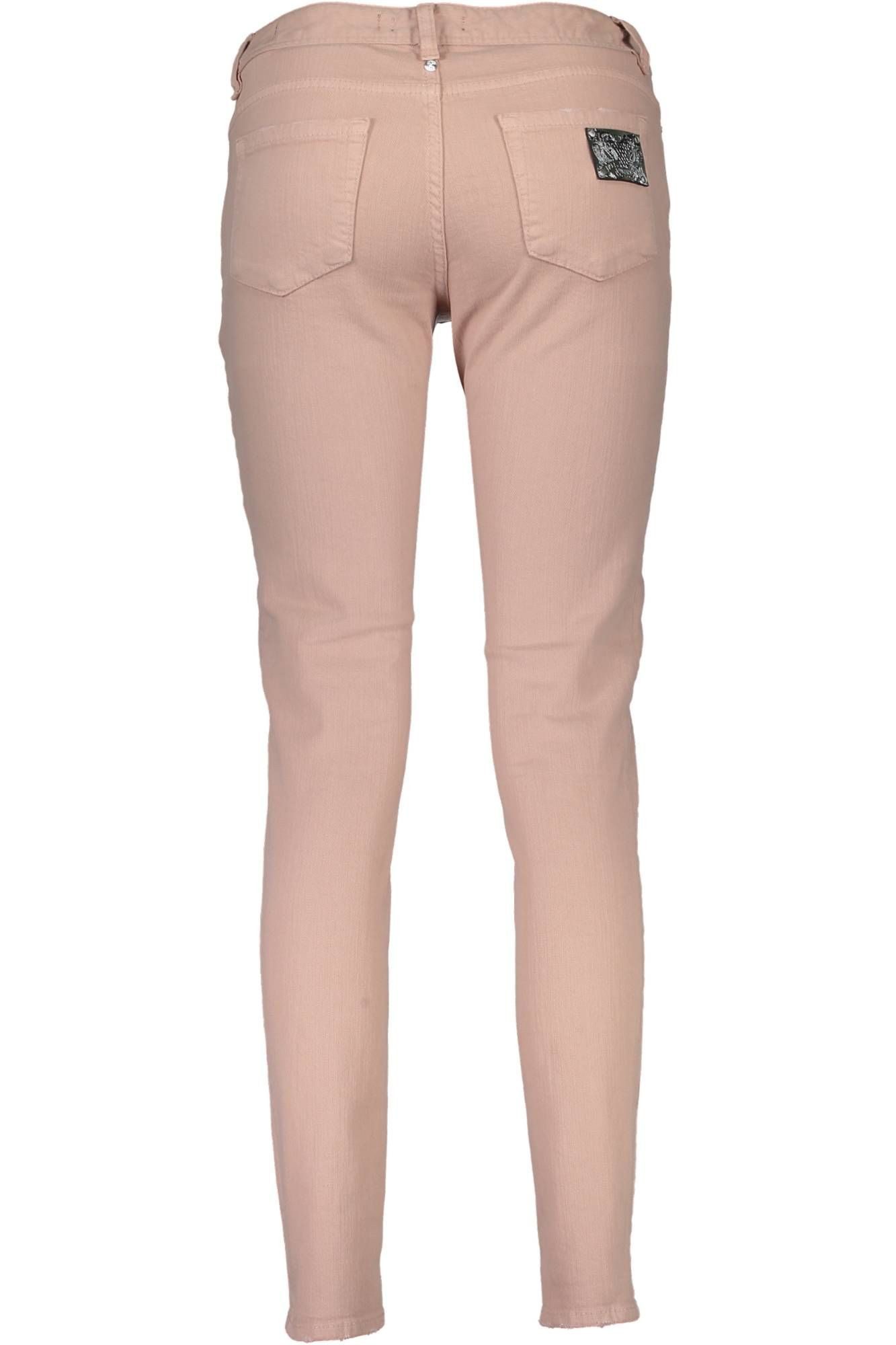 Just Cavalli 5-Pocket-Hose Stilvolle Damenhose in Rosa mit Used-Effekt und 5 Taschen