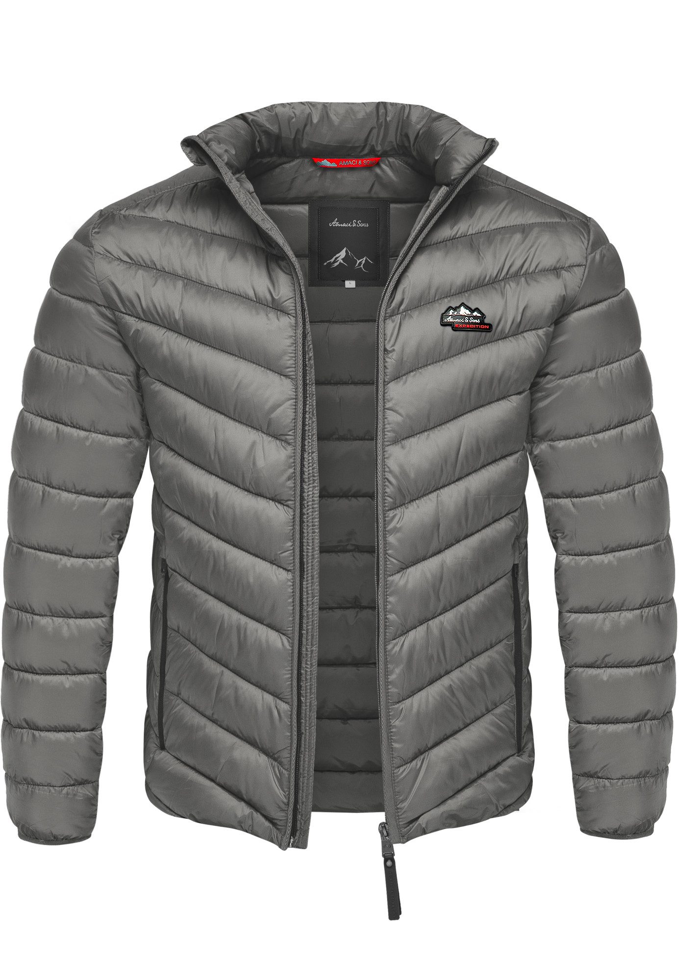 Amaci&Sons Steppjacke RYE Steppjacke Herren Männer Outdoor Basic Patch Jacke Herbst Winter Steppjacke