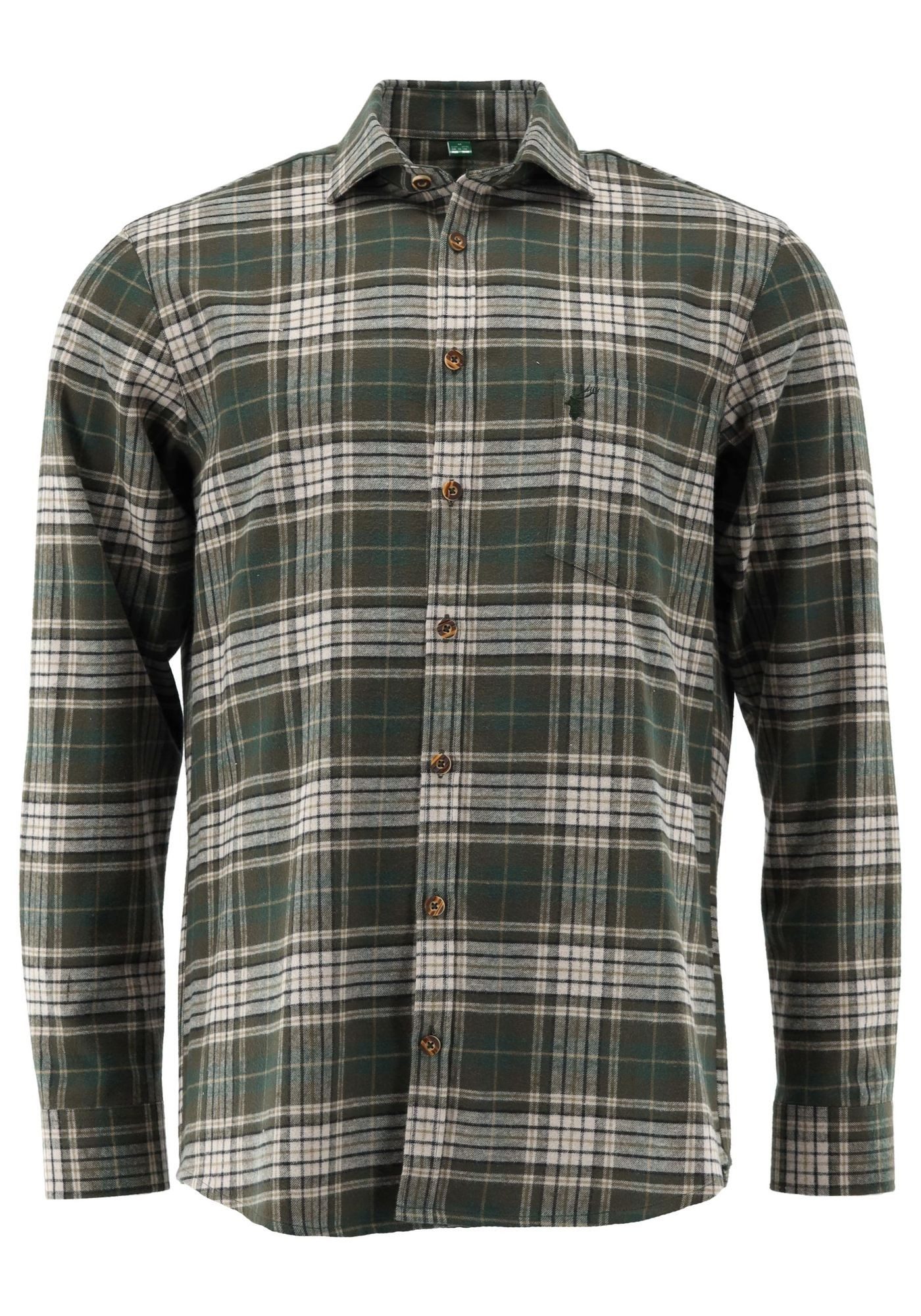 OS Trachten Outdoorhemd Etawir Langarm Jagdhemd mit Haifischkragen