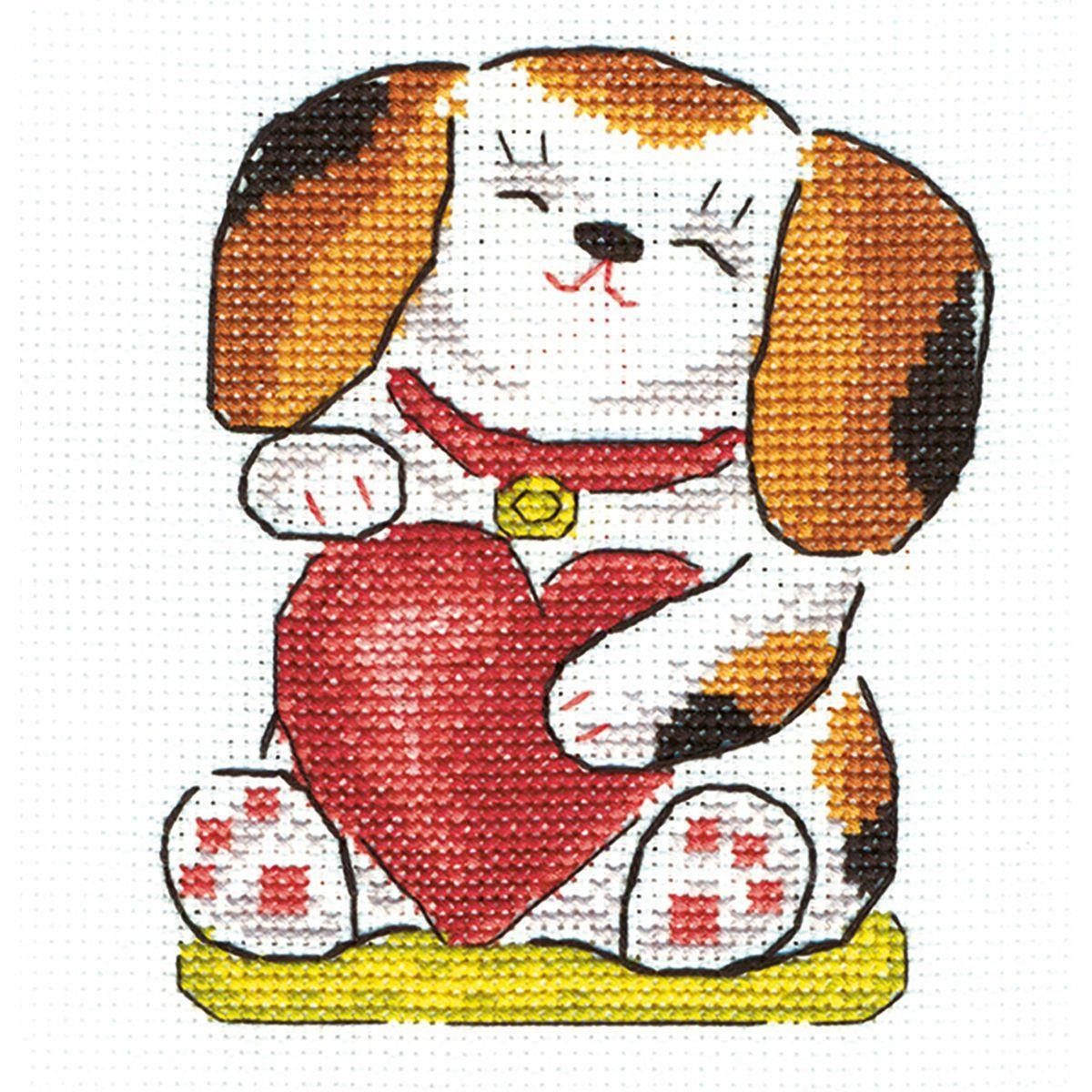 Panna Kreativset Panna Kreuzstichset "Liebe und Treue" 11x13cm, Zählmuster, (embroidery kit by Marussia)