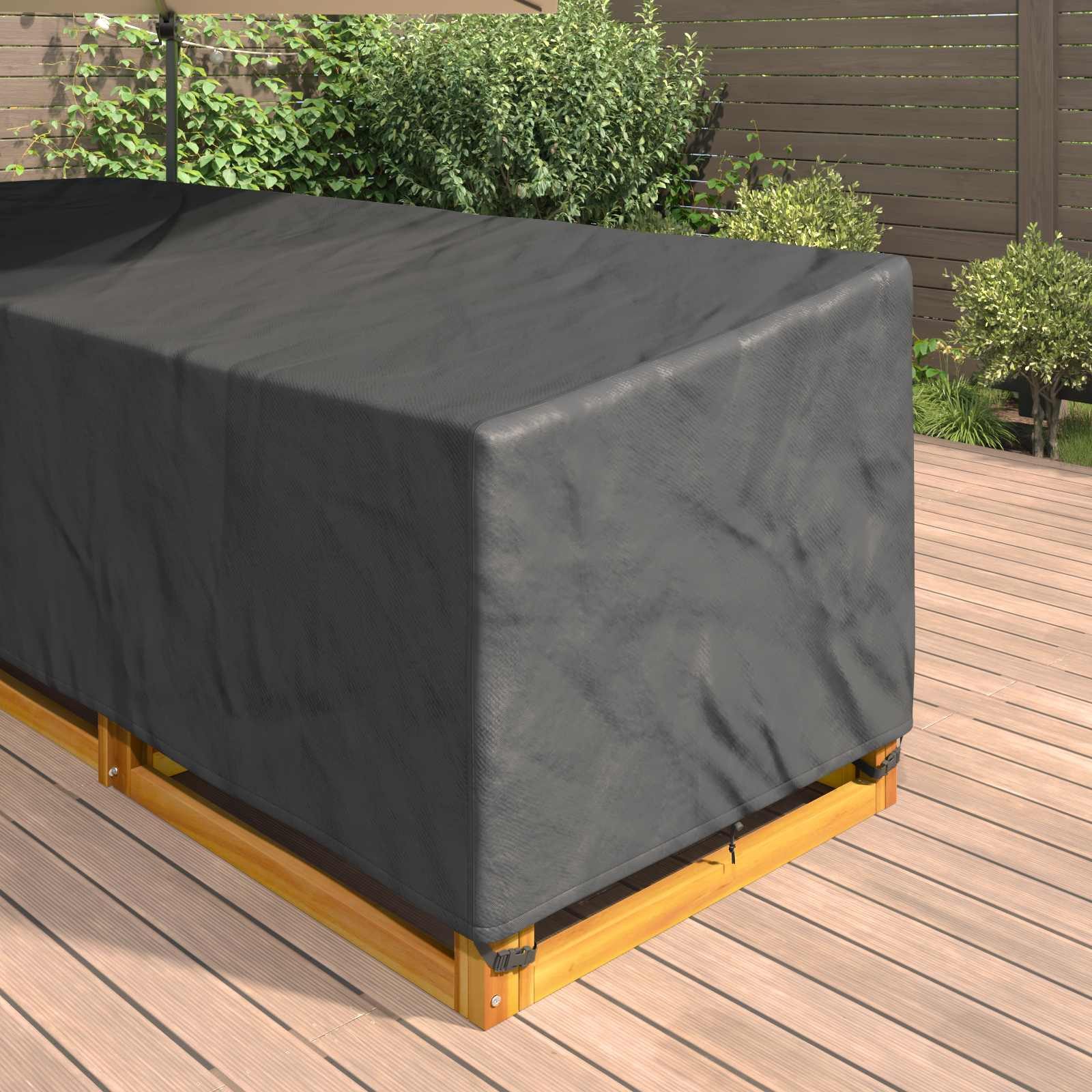 vidaXL Gartenmöbel-Schutzhülle Möbelbezug Schwarz 355 x 275 x 80 cm 420D Oxford Stoff (1-St)