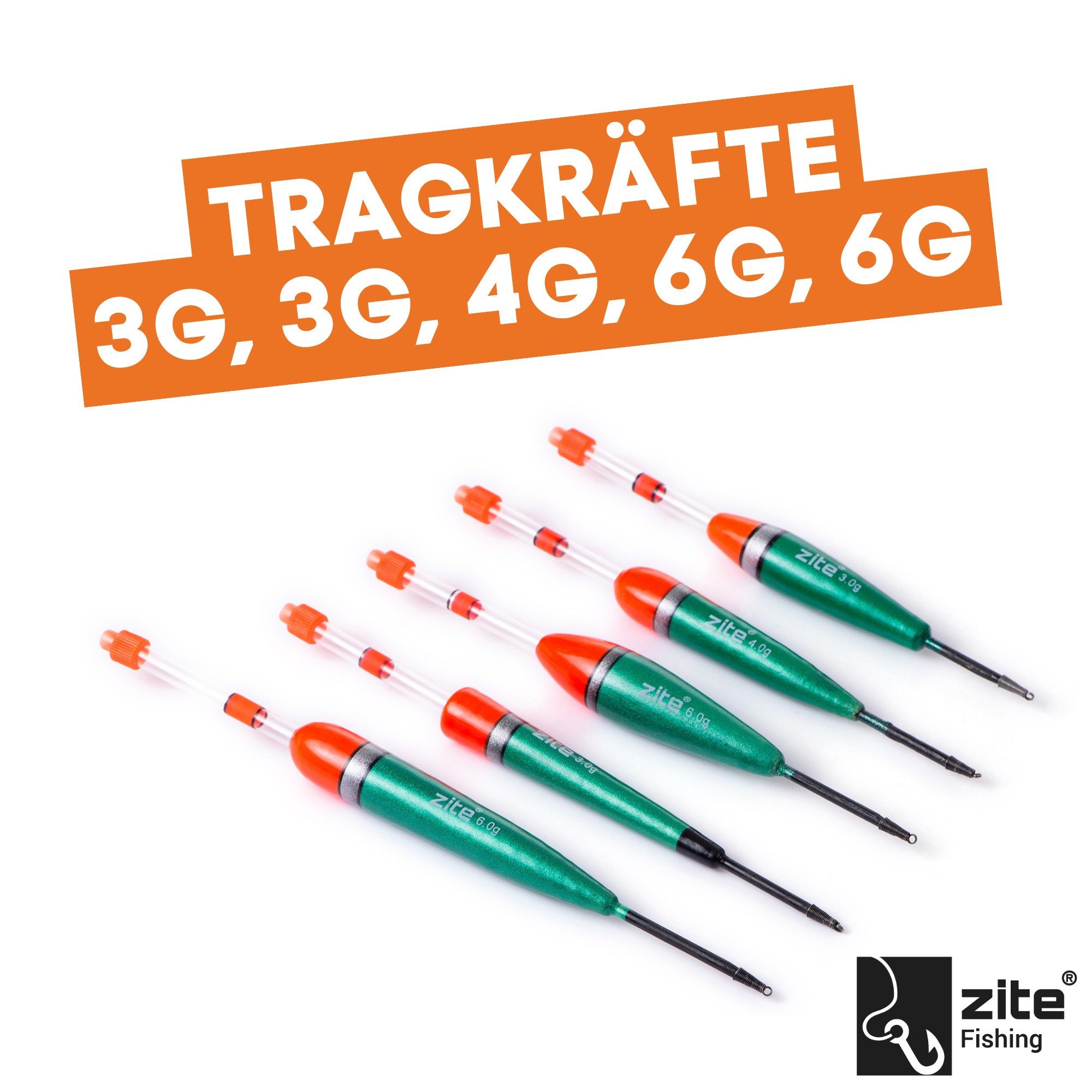 Zite Allroundpose Aal Posen, (Knicklichtposen Set, 5-St), Ideal zum Nacht- und Aalangeln