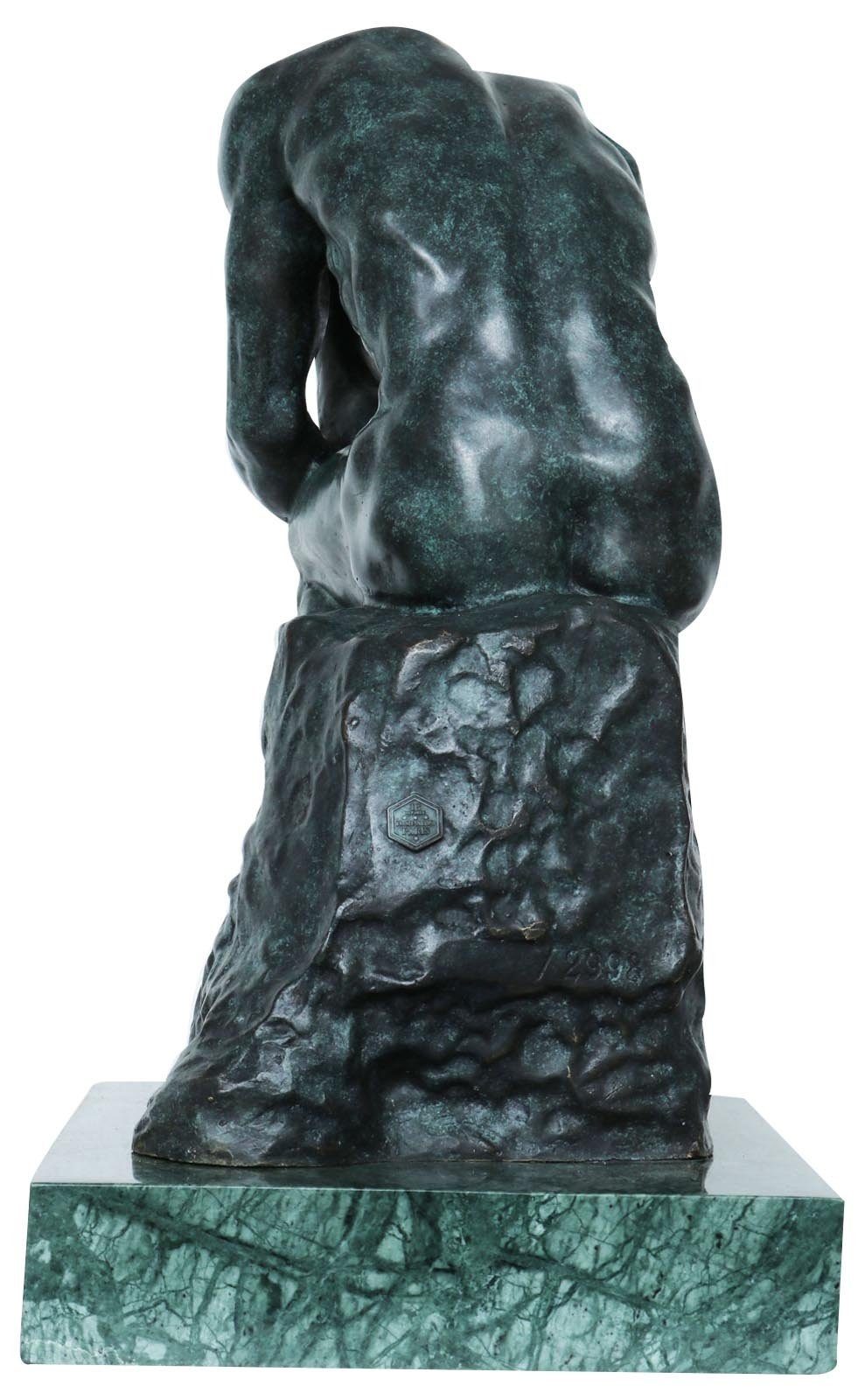 Bronze Skulptur Skulptur Antik-Sti nach Bronzefigur Rodin Bronzeskulptur Denker Aubaho