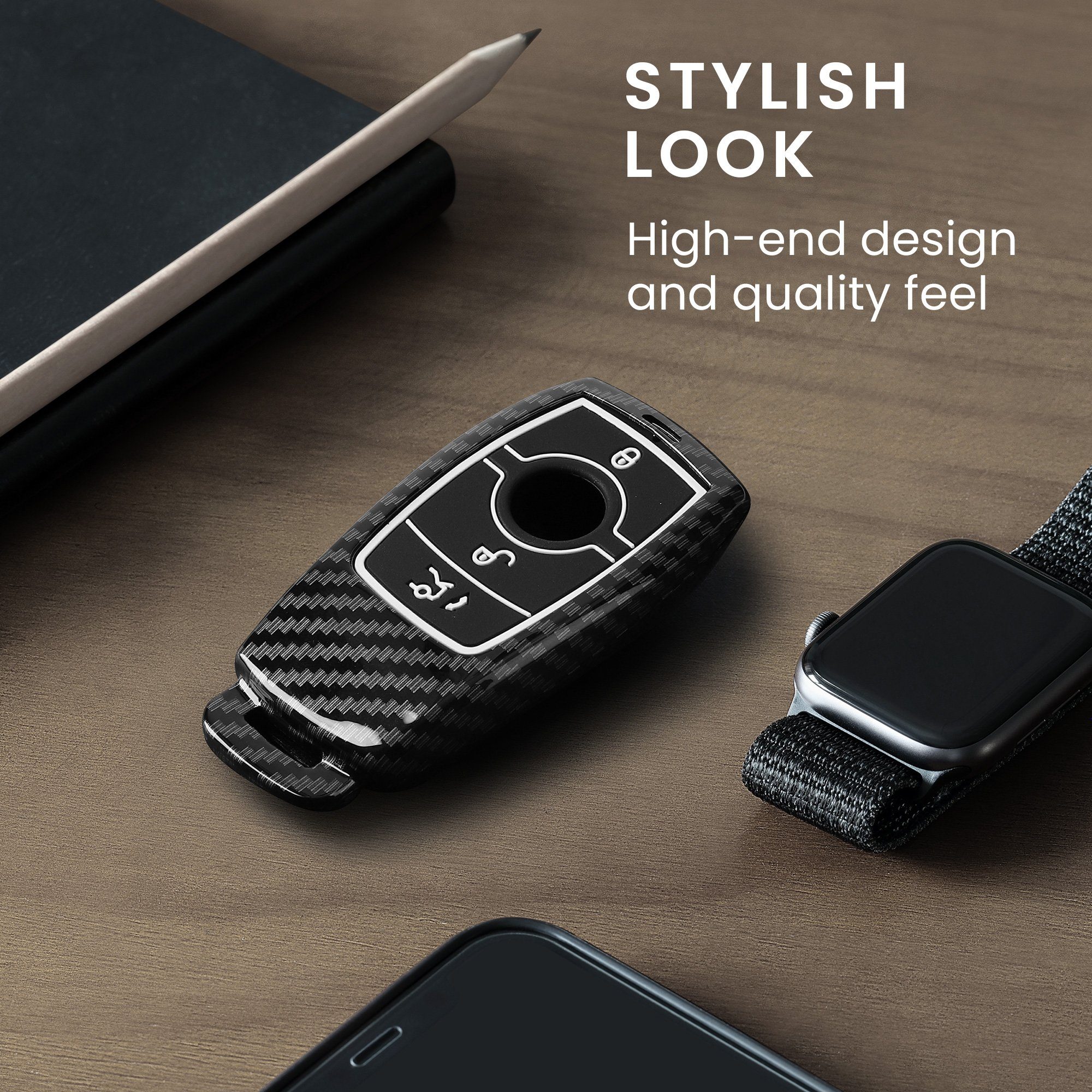 kwmobile Schlüsseltasche Autoschlüssel Hülle für Mercedes Benz (1-tlg), Har günstig online kaufen