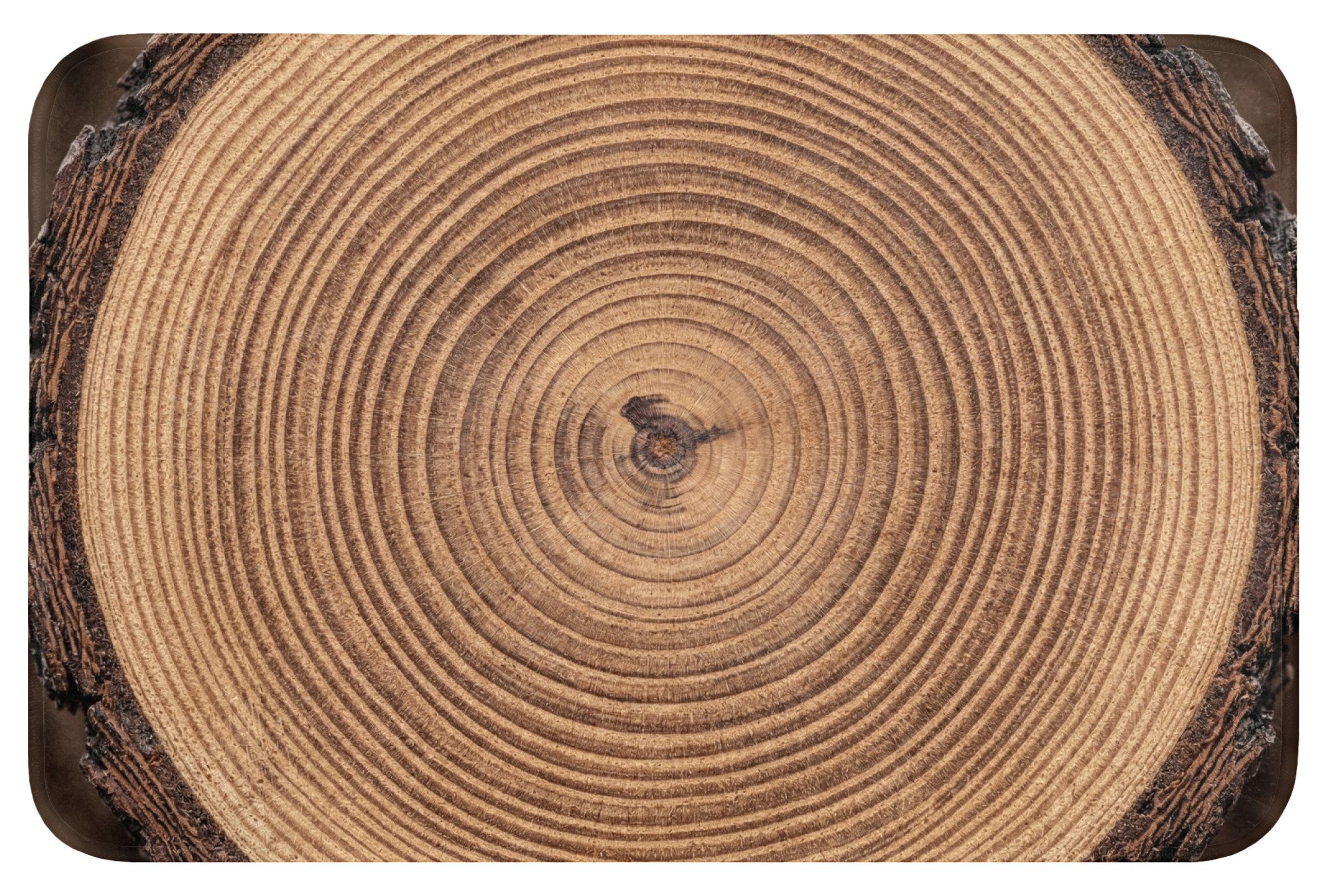 OnlyWow WC-Vorleger Baumstamm - Holz - Braun, Höhe 10 mm, Polyester, Rechteckig, WC Teppich, Toilettenvorleger, Toilettenteppich, Badematte 60x40 cm