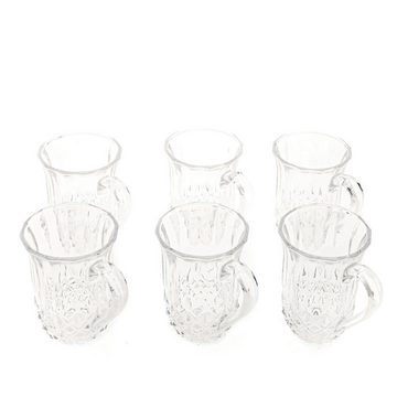 Almina Teeglas 6er Pack Teegläser-Set Gläser mit Henkel aus Glas