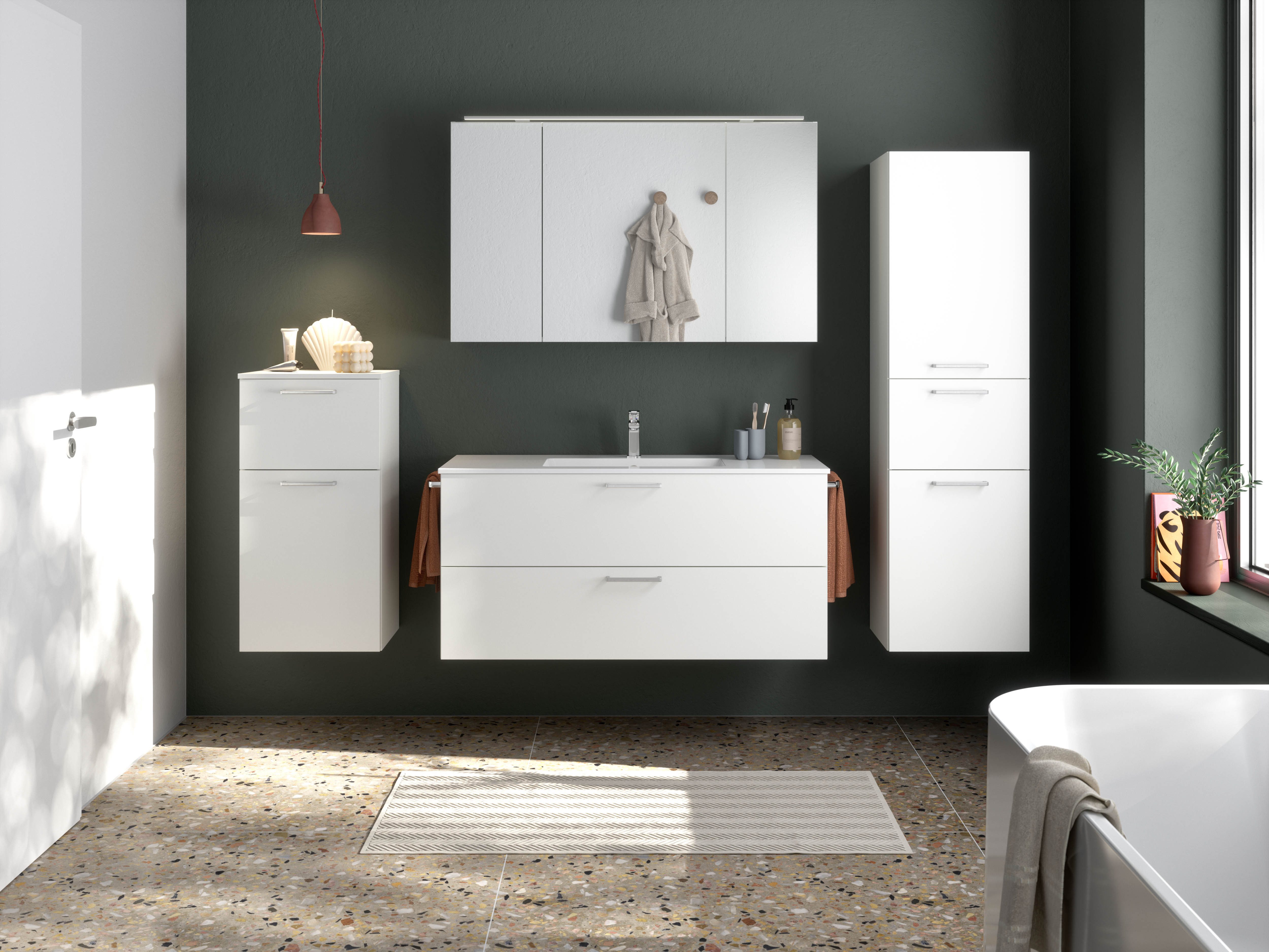 nobilia® Badmöbel-Set Tolvina, (4-St., vormontiert, mit günstig online kaufen