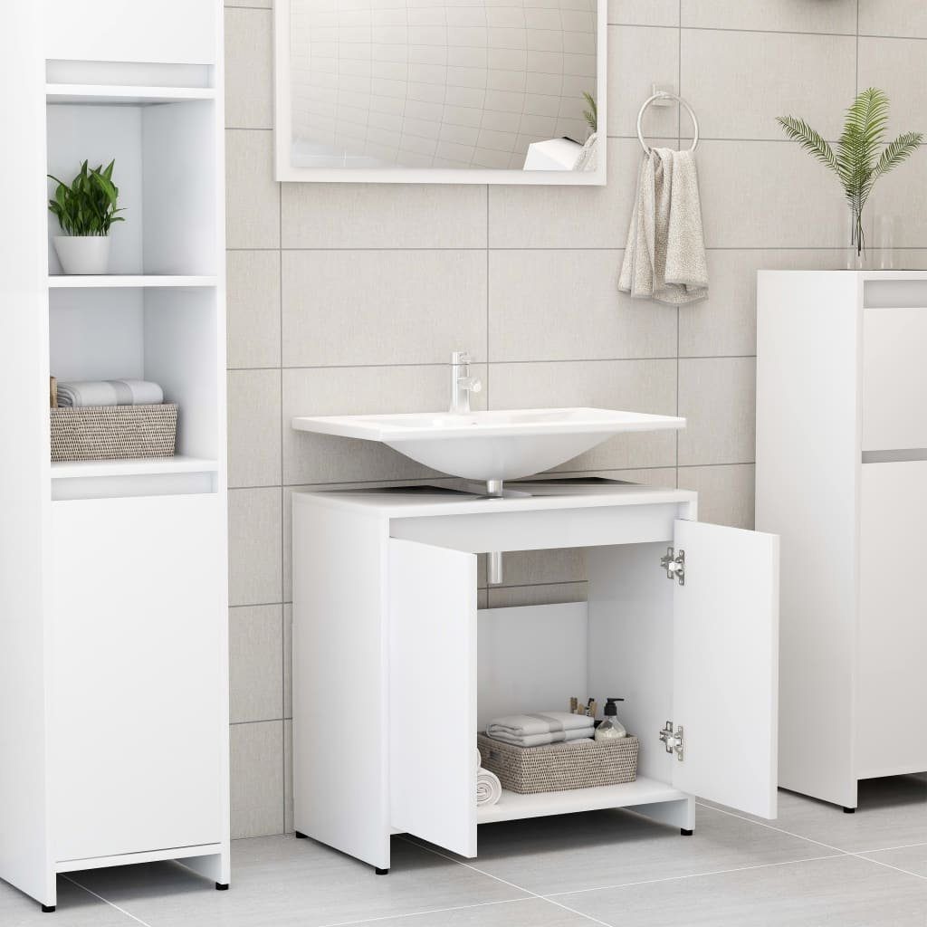 vidaXL Waschtisch-Set in Weiß, (BxHxT: 60x61x33 cm)