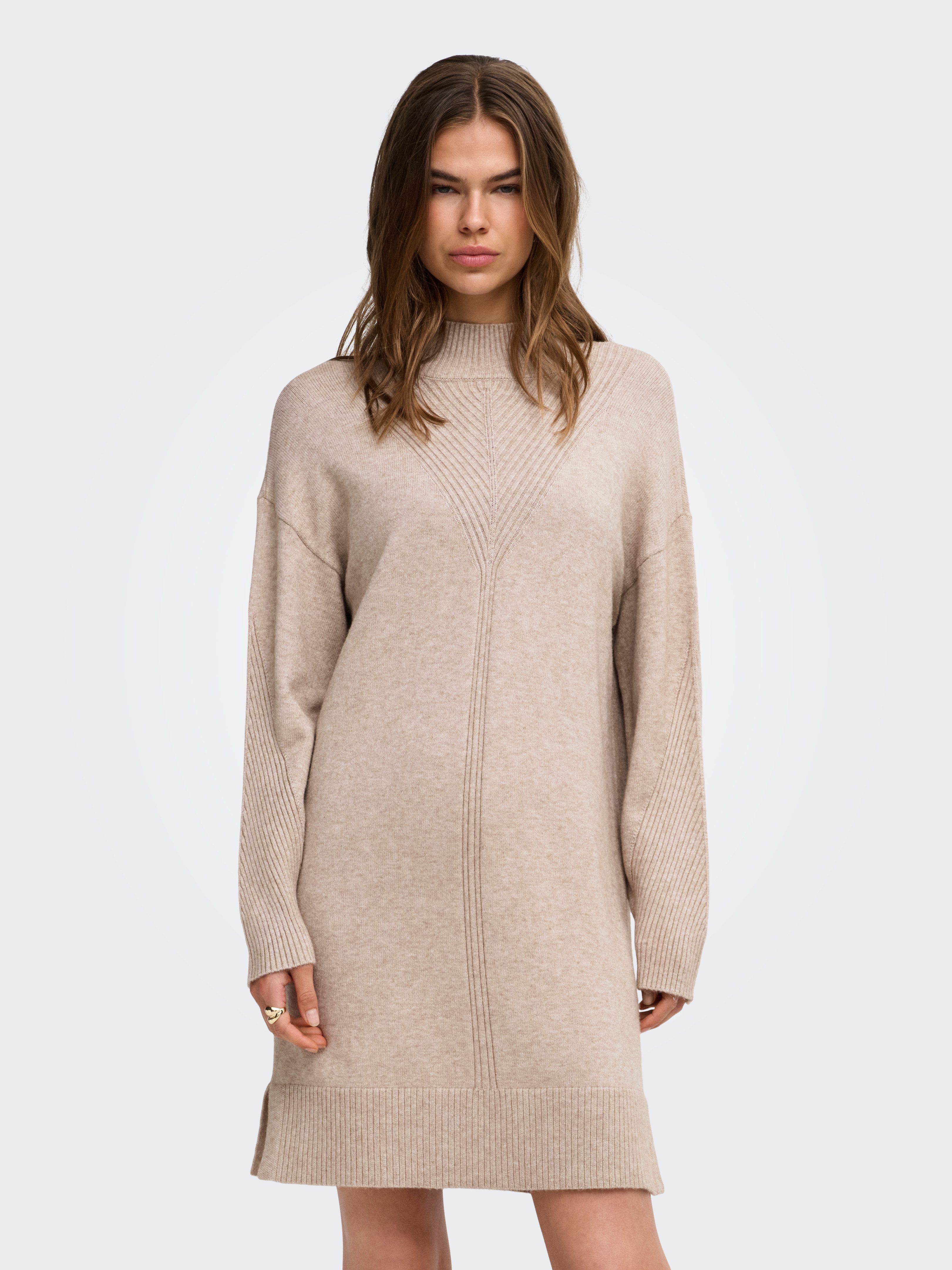 ONLY Strickkleid ONLPRINCESS LS HIGHNECK DRESS KNT Viskosemischung, regular fit