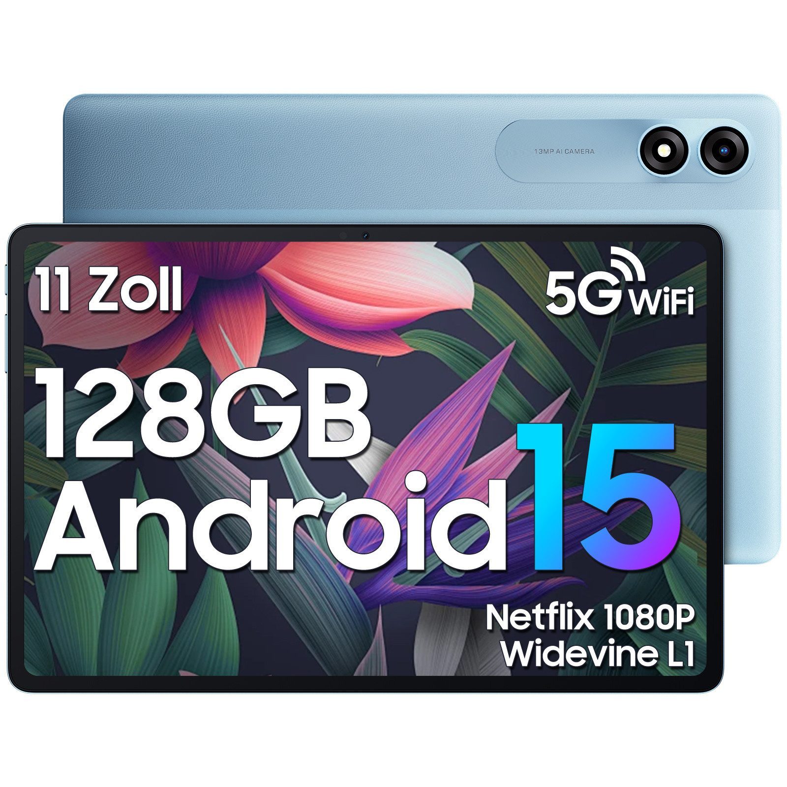 blackview Tab90wifi Android 15 Tablet (11", 128 GB, Android 15, 13MP Rückkamera, 8200mAh Akku)