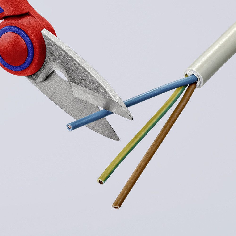 Knipex Elektrikerschere Knipex KNIPEX 95 05 10 SB Elektrikerscheren mit Mehrkomponenten-Hüllen
