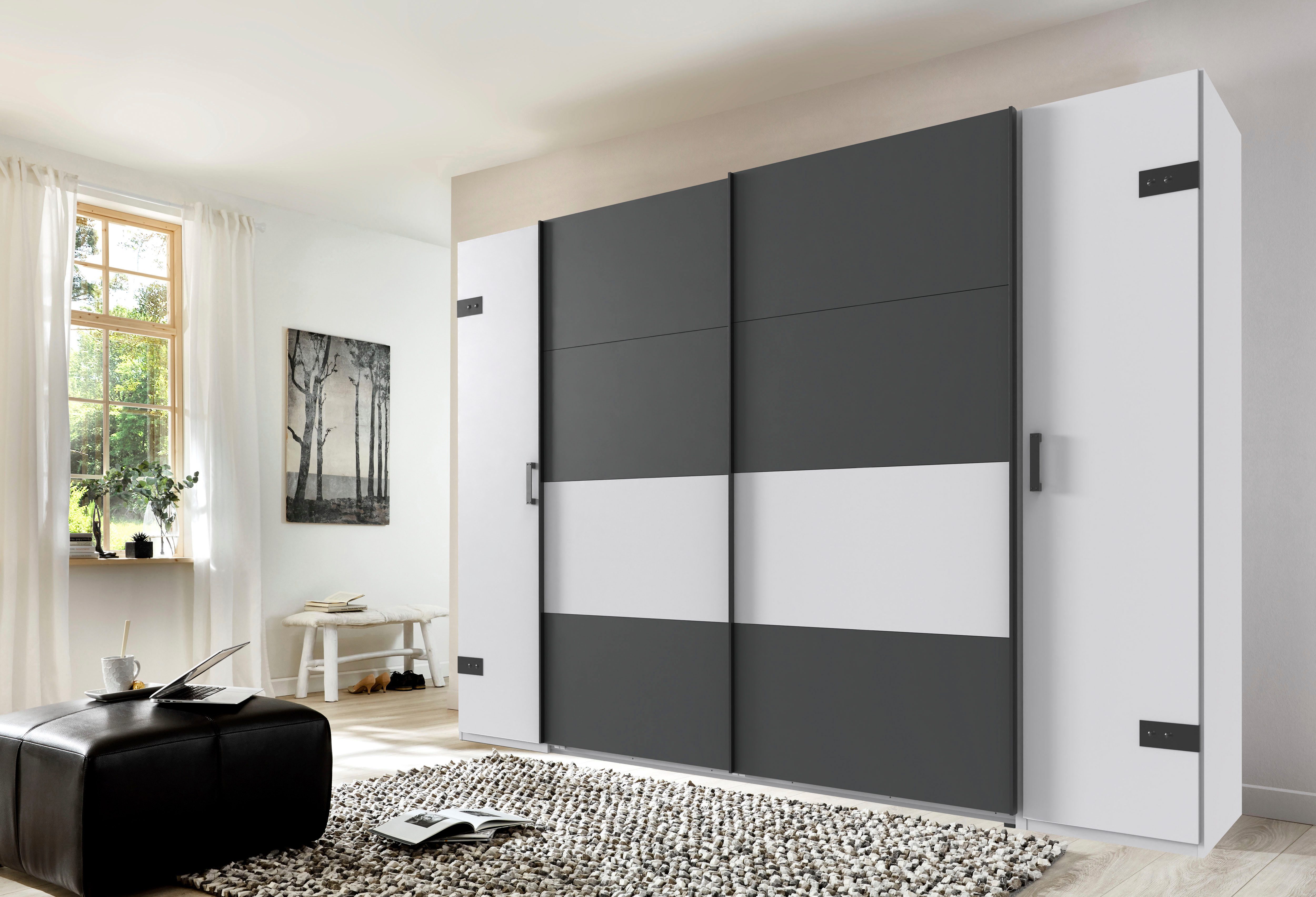 Wimex Kleiderschrank Stockholm, rustikale Optik im Industrial Design, Made in Germany 270x65x210cm, viel Stauraum durch 2 Kleiderstangen und 10 Einlegeböden