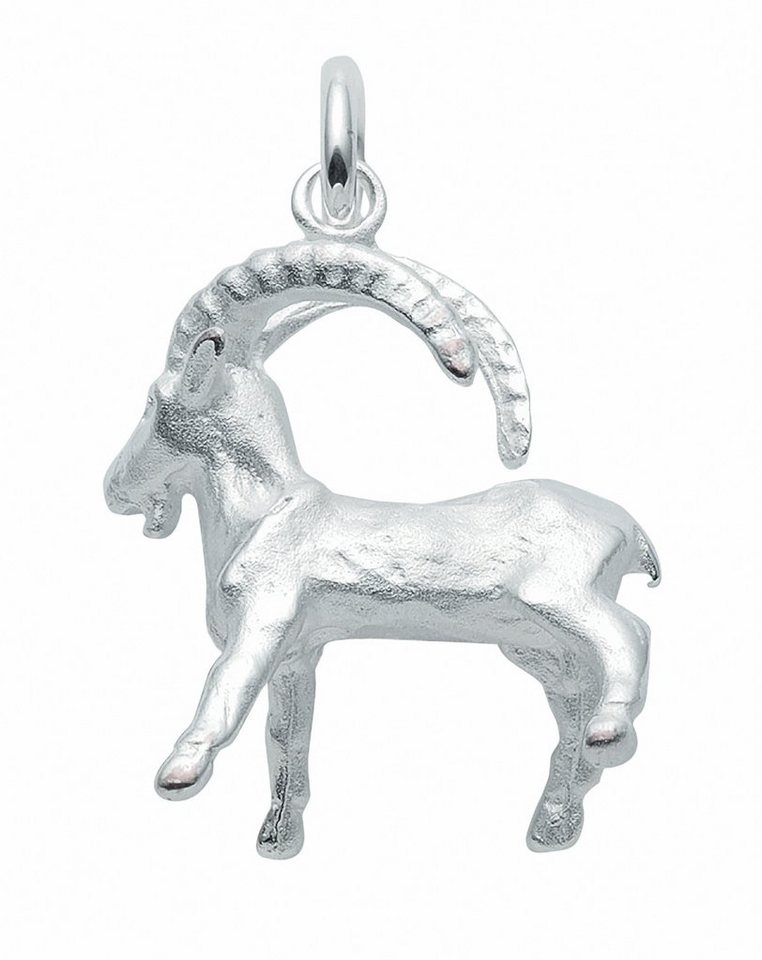 Adelia´s Kette mit Anhänger 925 Silber Sternzeichen Anhänger Steinbock,  Schmuckset - Set mit Halskette, Inkl. 45 cm verstellbarer 925 Silber  Halskette