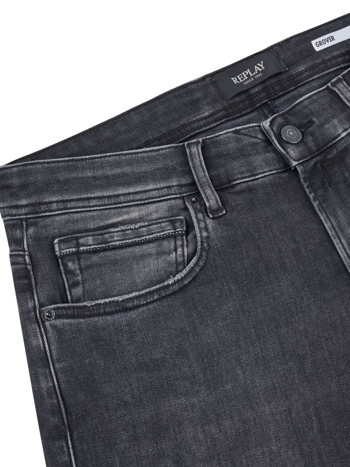 Replay Straight-Jeans Herren Jeanshose Grover Denim Hose mit Stretch