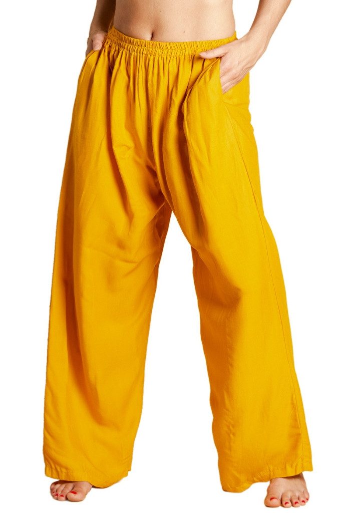 Stoffhose leichte Sommerhose Damen - weite Palazzohose 100% Viskose mit Taschen