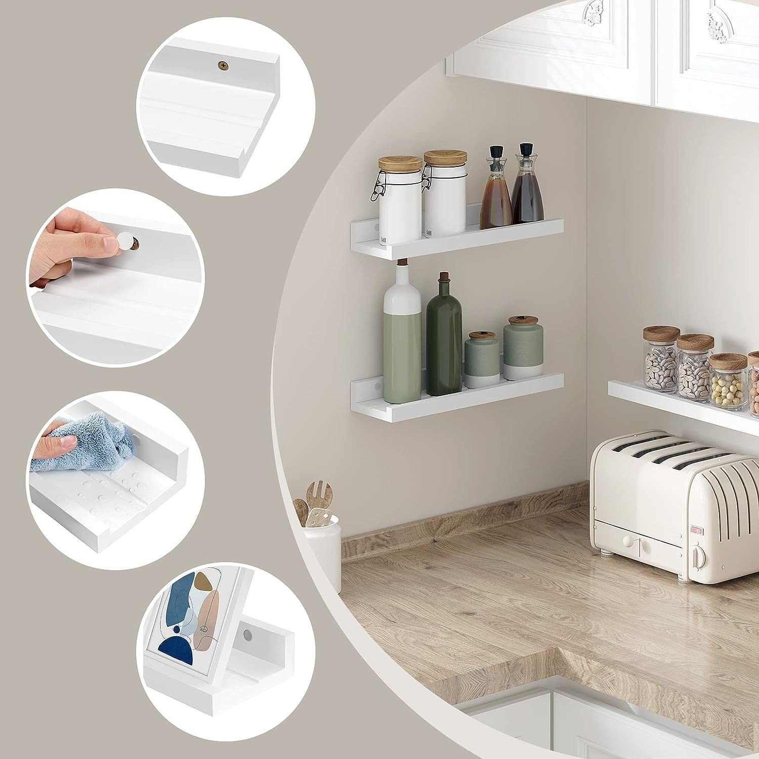 EUGAD Wandregal, Set 3-tlg., Schweberegal Bilderleiste aus MDF günstig online kaufen