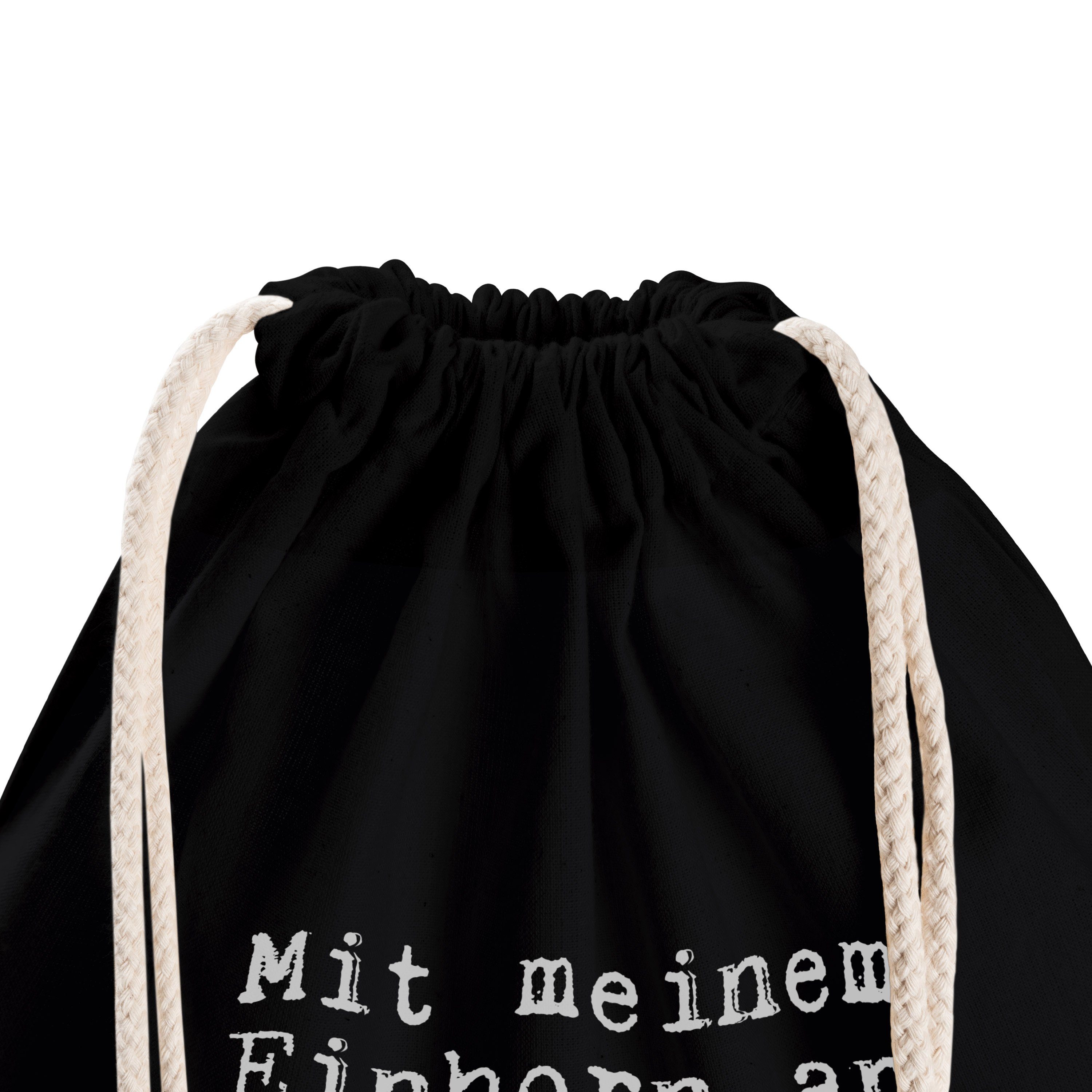 Mr. & Mrs. an... Stoffbeutel - Schwarz Panda Einhorn Geschenk, - Sporttasche (1-tlg) Einhörner, meinem Mit