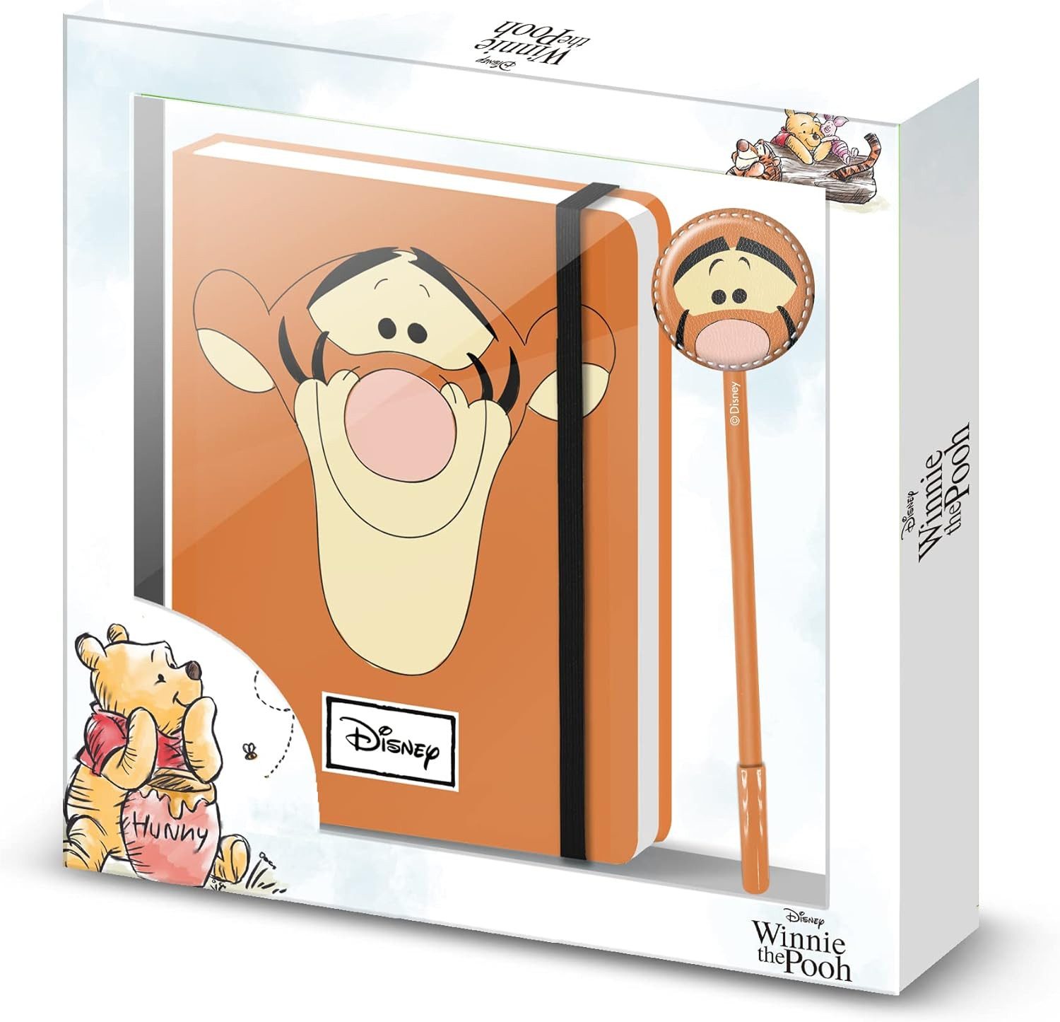 Karactermania Notizbuch Disney Notizbuch mit Kugelschreiber Geschenk-Set Tigger Face