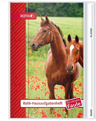 Roth Ideen Notizheft ROTH Hausaufgabenheft Kids für clevere Faule "Pferde"