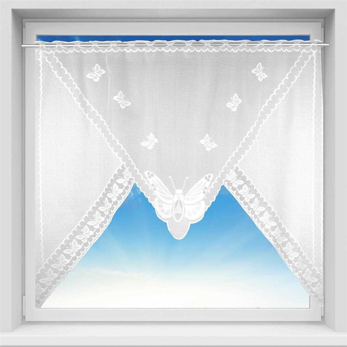 Vorhang, Arsvita, Spitzenoptik, 150cm mit Stangendurchzug 120cm Stangendurchzug x halbtransparent, (1 Bistrogardine Schmetterling (BxL) in St)