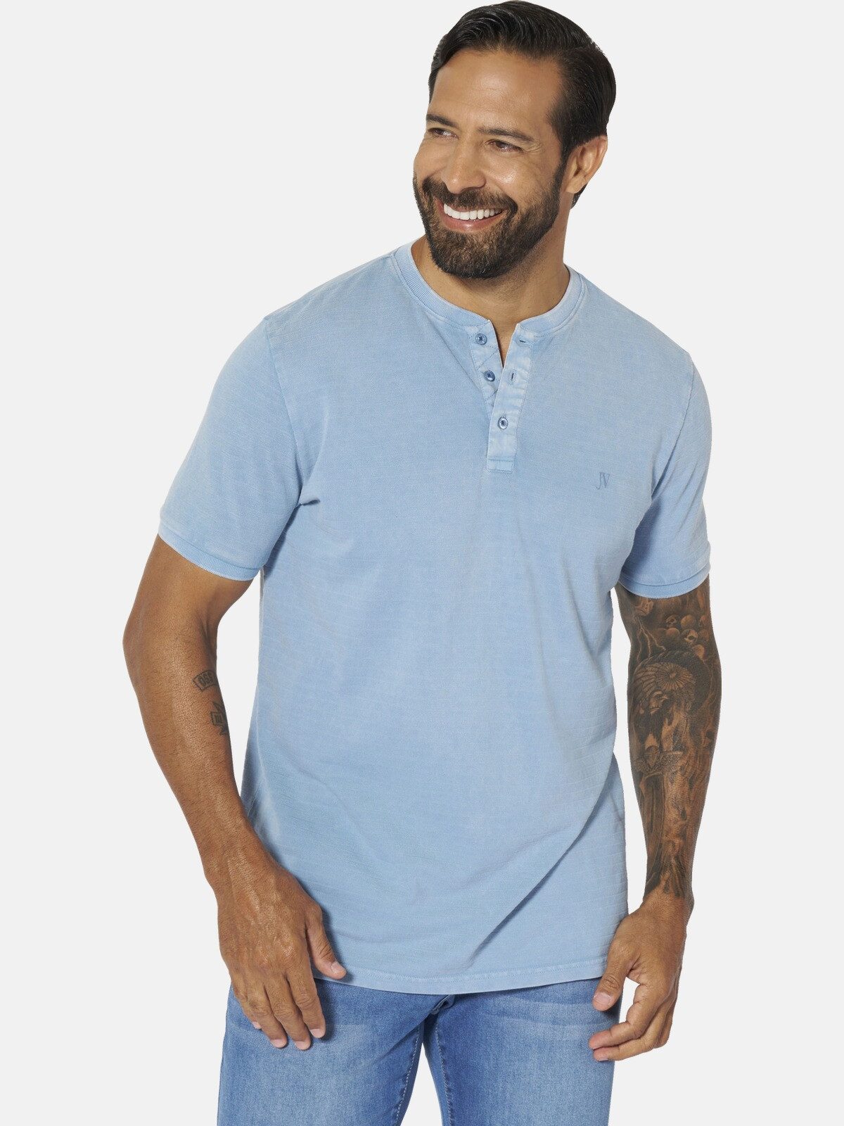 Jan Vanderstorm T-Shirt TAAGURD mit Strukturmuster günstig online kaufen