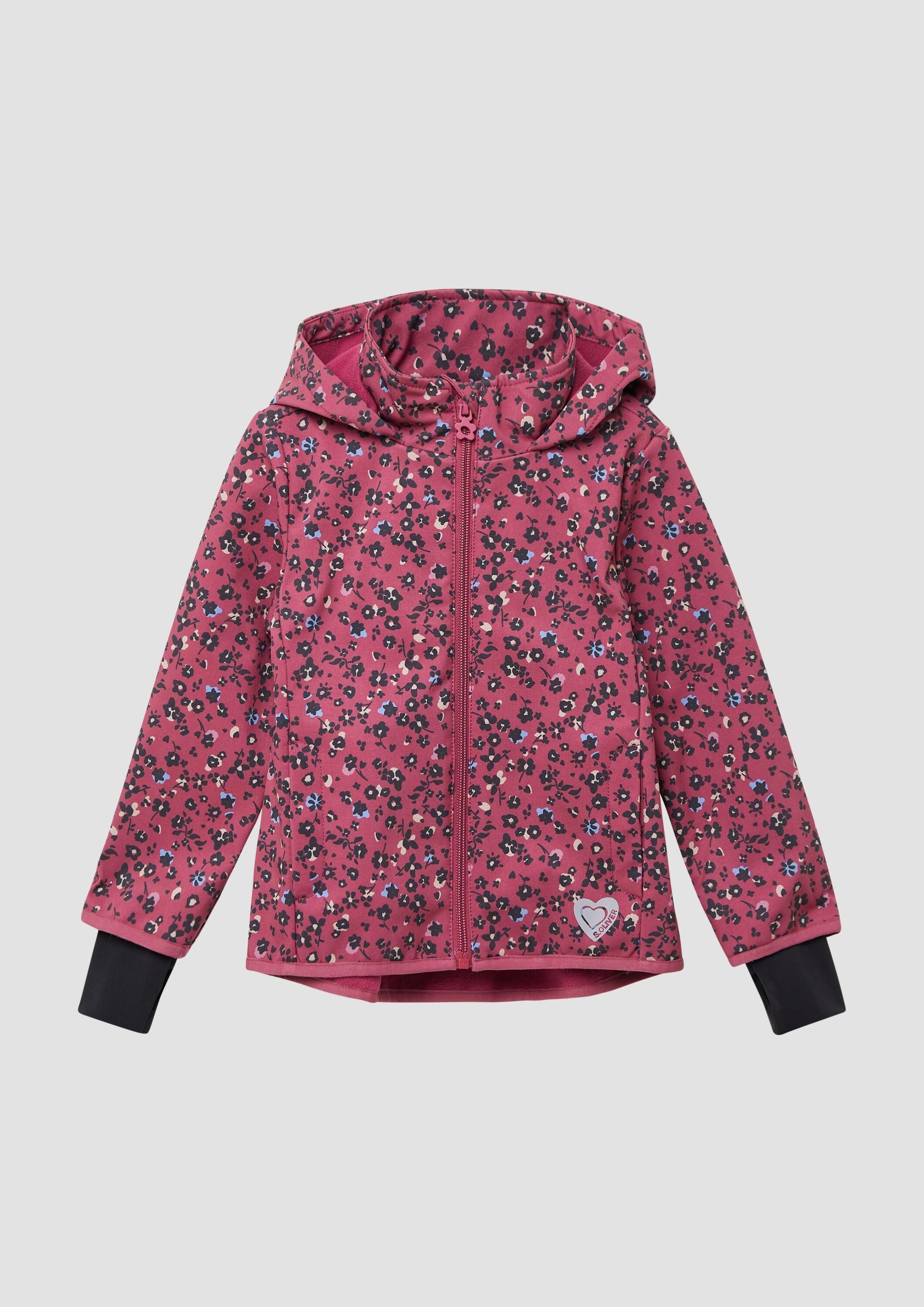 s.Oliver Funktionsjacke Outdoor-Jacke Wetterfeste Softshell-Jacke mit Fleece-Futter und All-over-Print