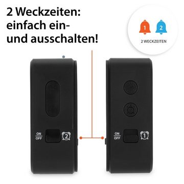 ADE Funkwecker Wecker digital funk mit Temperatur und Luftfeuchtigkeit automatischer Lichtsensor, 2 Weckzeiten, Schlummerfunktion