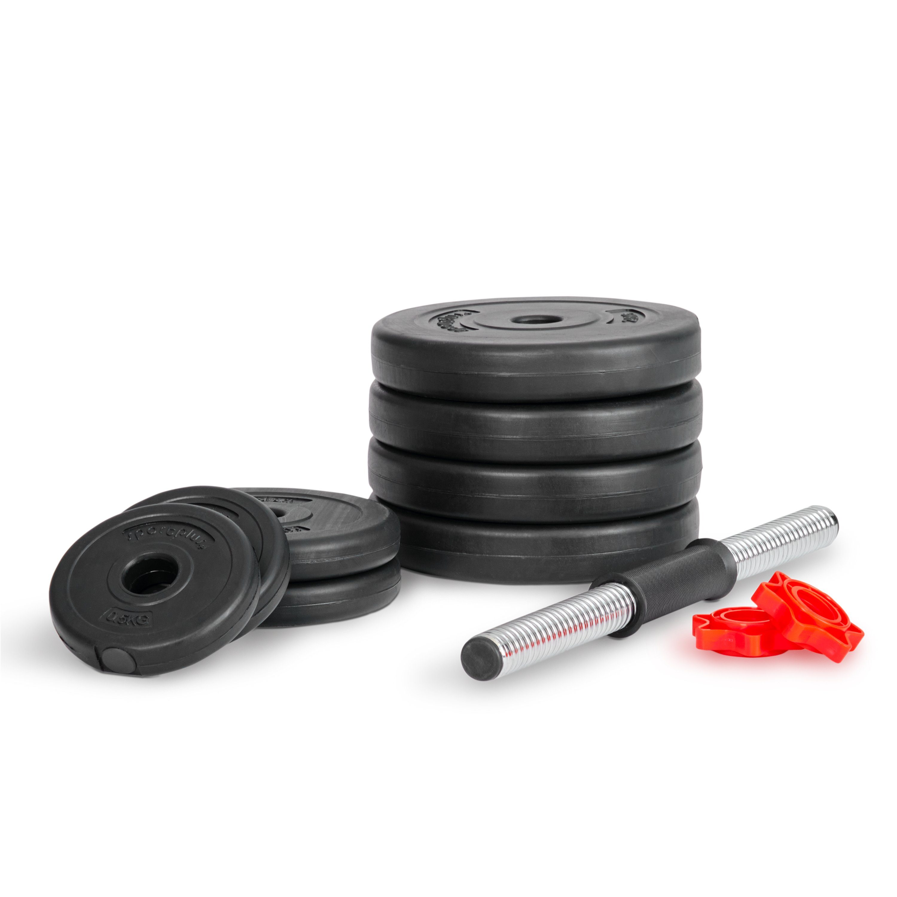 SP-WS-015-V, 15 Kurzhantel, 15 kg, SportPlus Riffelgriff Sternverschluss, kg, mit Set, Hantel Hantelscheiben