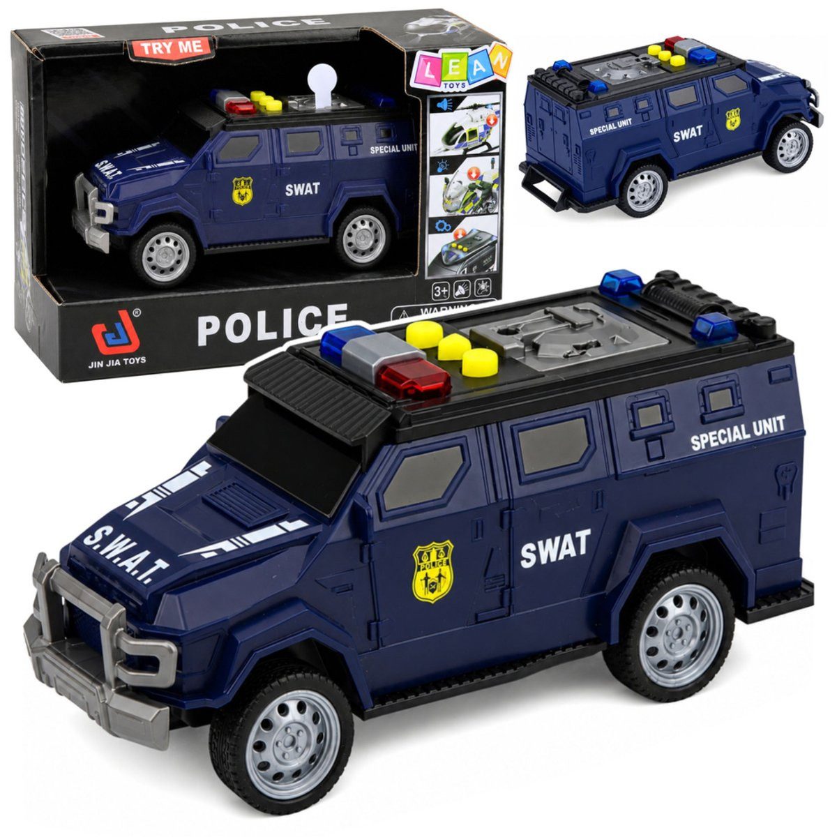 Wisam Spielzeug-Auto Fahrzeug der Spezialeinheit SWAT mit Blaulicht und Sound, Marineblau
