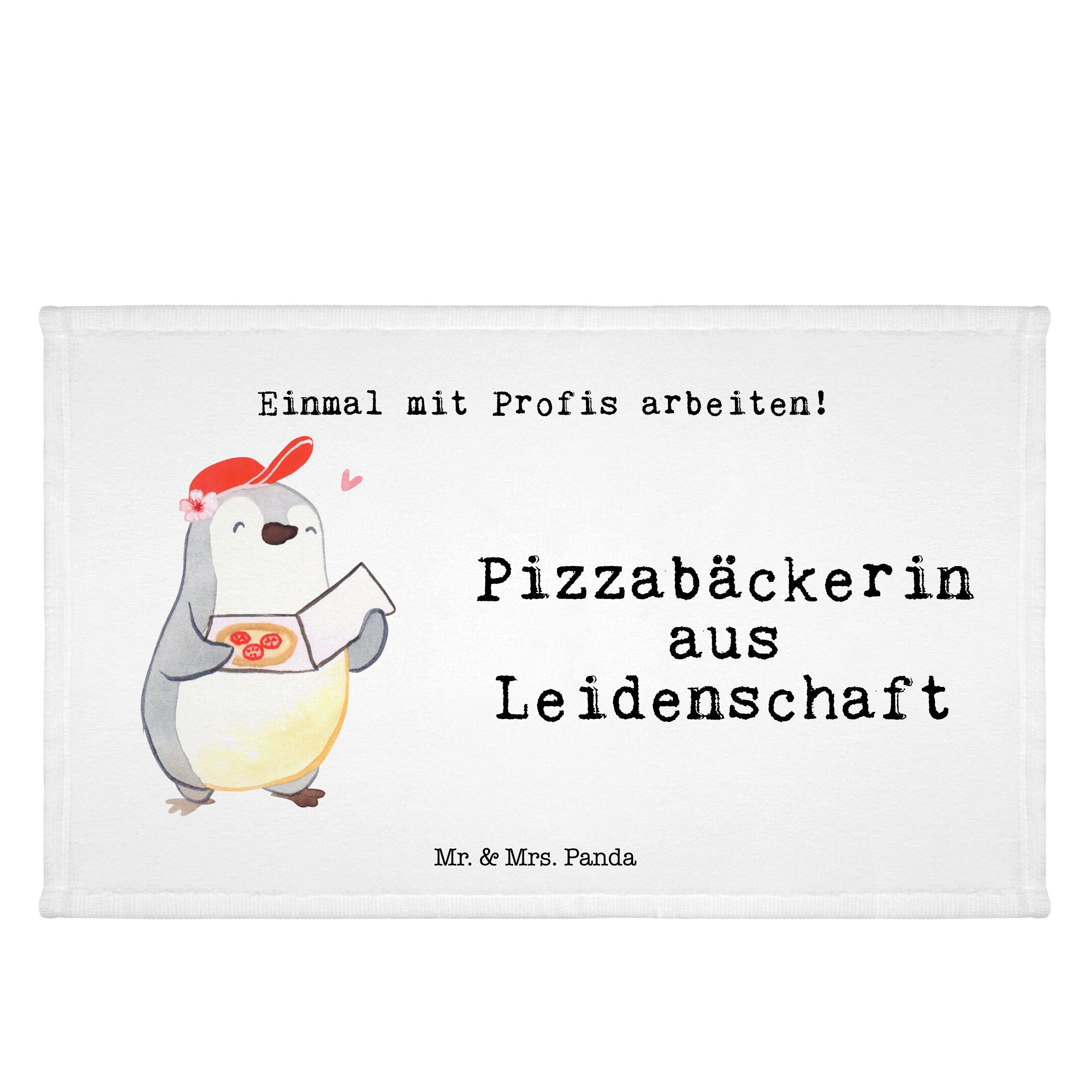 Mr. & Mrs. Panda Handtuch Pizzabäckerin aus Leidenschaft - Weiß - Geschenk, Schenken, Abschied, (1-St)