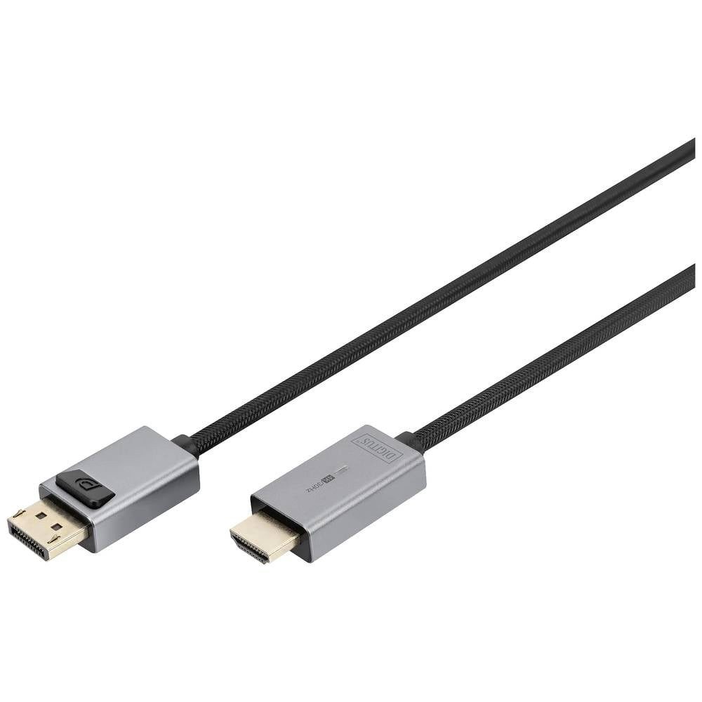 Digitus 4K DisplayPort Adapterkabel, DP - HDMI Typ A, Alugehäuse, 3m HDMI-Kabel