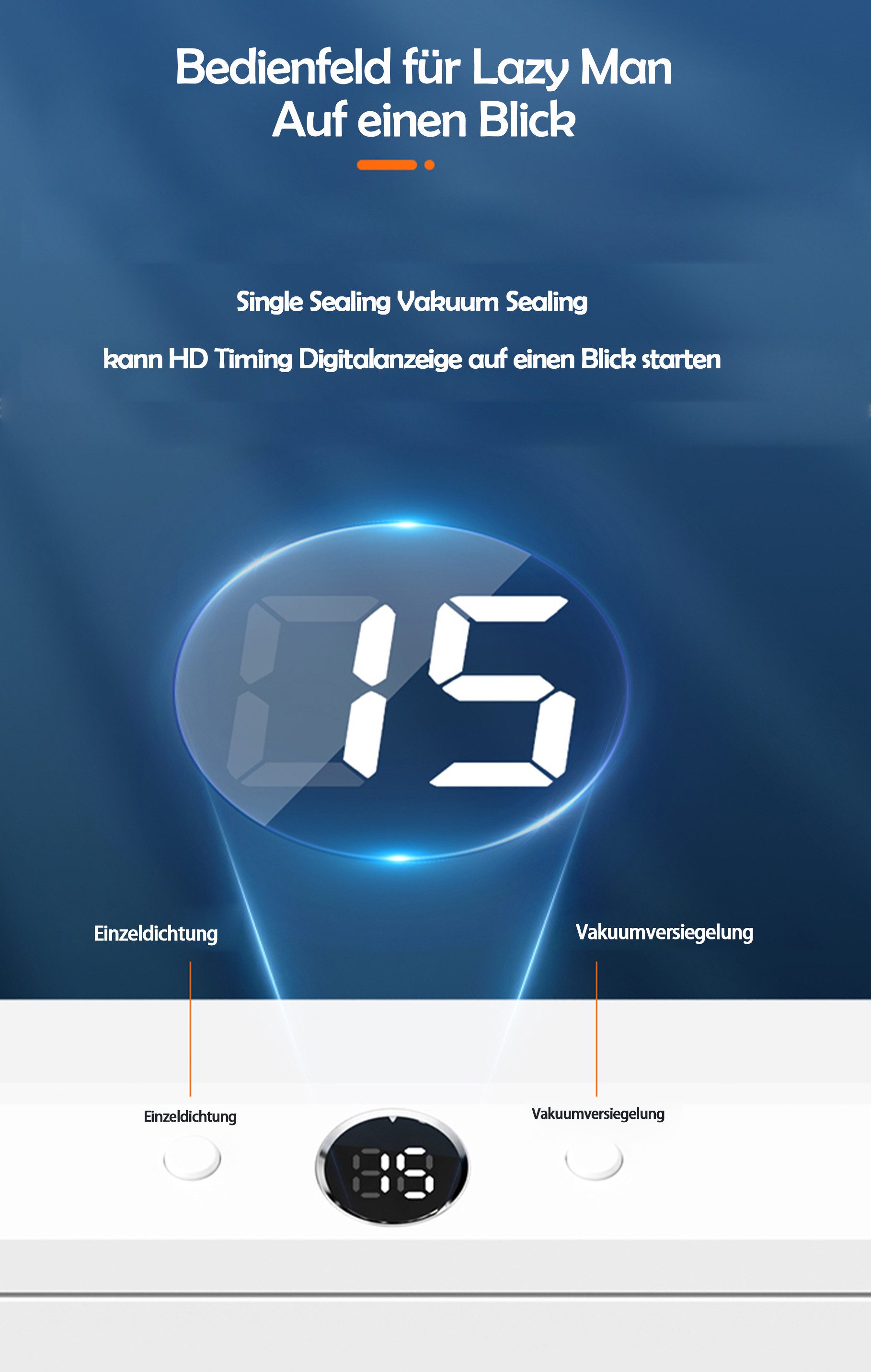 ibettertec Vakuumierer Vakuumiergerät Lebensmittel bleiben vakuumiert bis zu 8x länger frisch, Rollenbreite 28 cm, 120W, Praktischer Nass-und Trockenmodus,Enthä – Bild 4 von 5
