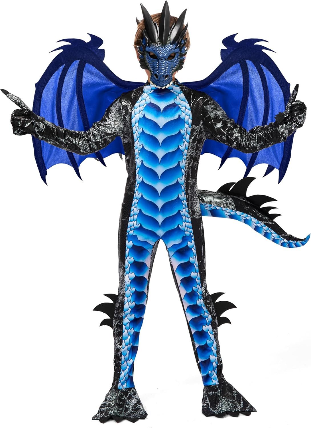 Spooktacular Creations Monster-Kostüm Spooktacular Creations Drachen Kostüm, Jungen Halloween, Blau