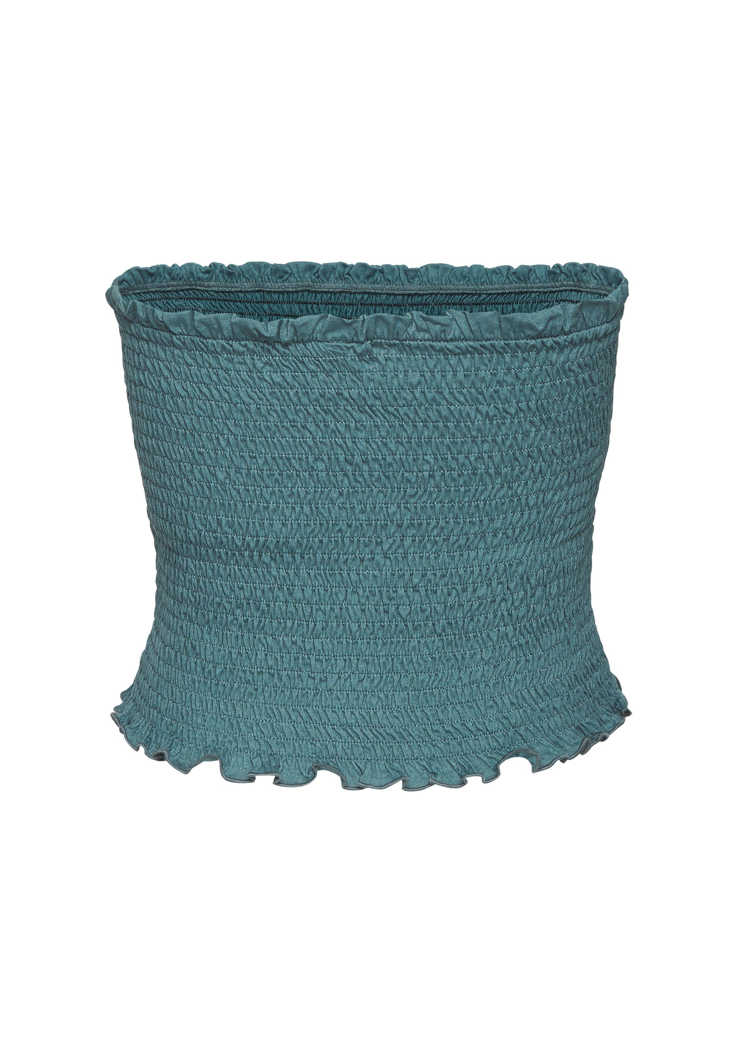 LASCANA Bandeautop aus Viskosejersey, rundum gesmokt, schulterfreies Crop-Top