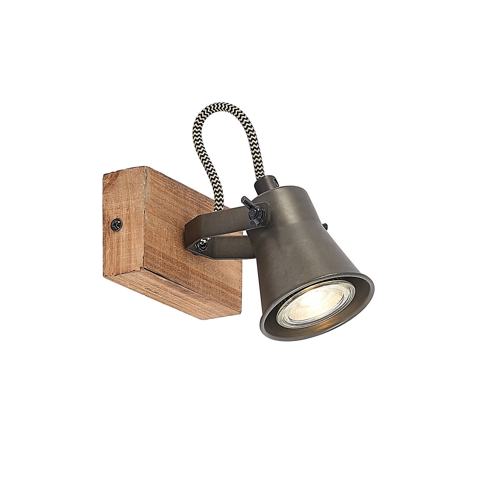 Lindby Deckenstrahler Grandesa, Holz IP20, 1 x 25 W