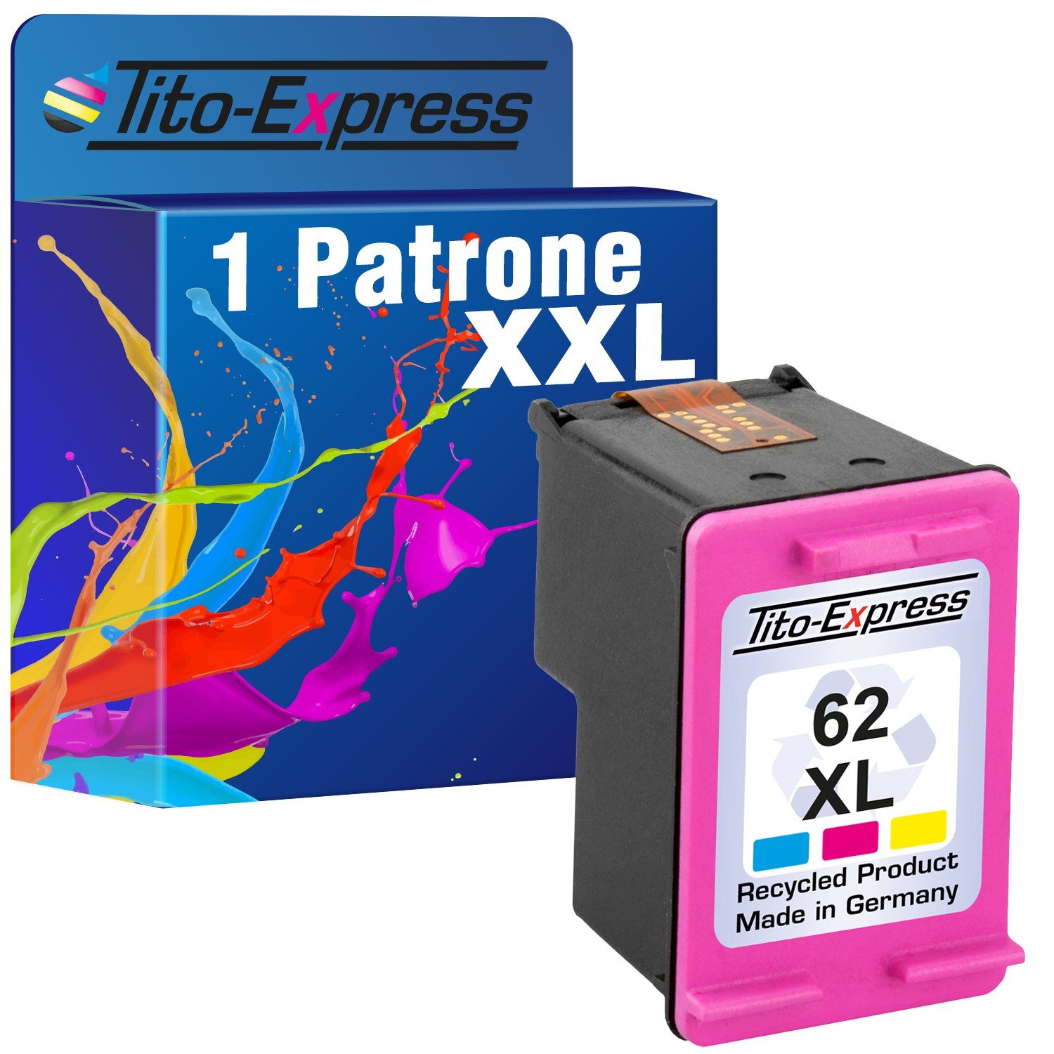 Tito-Express ersetzt HP 62 XL 62XL Color Tintenpatrone (für OfficeJet 5740 5742 5744 200 250 für Envy 5540 5548 5640 5646 7640)