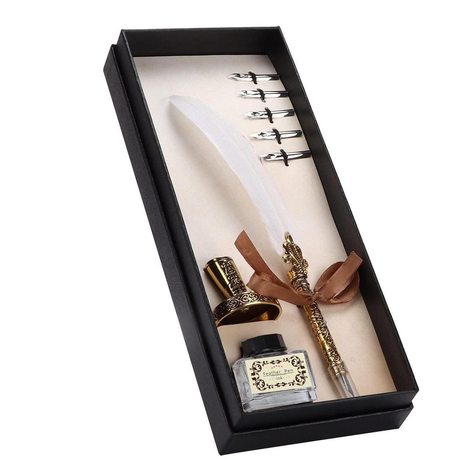 LuxusKollektion Kalligraphie-Stift Kalligraphie-Stift-Set Retro Edelstahl Feder
